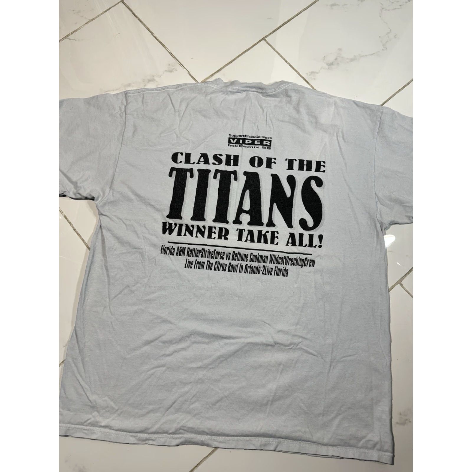 Delta VINTAGE 1998 HBCU Football Bethune Cookman Florida A&M FAMU Freaknik Style T-Shirt Men XL White Florida Shirt Mens Size US XL / EU 56 / 4 - 7 Thumbnail