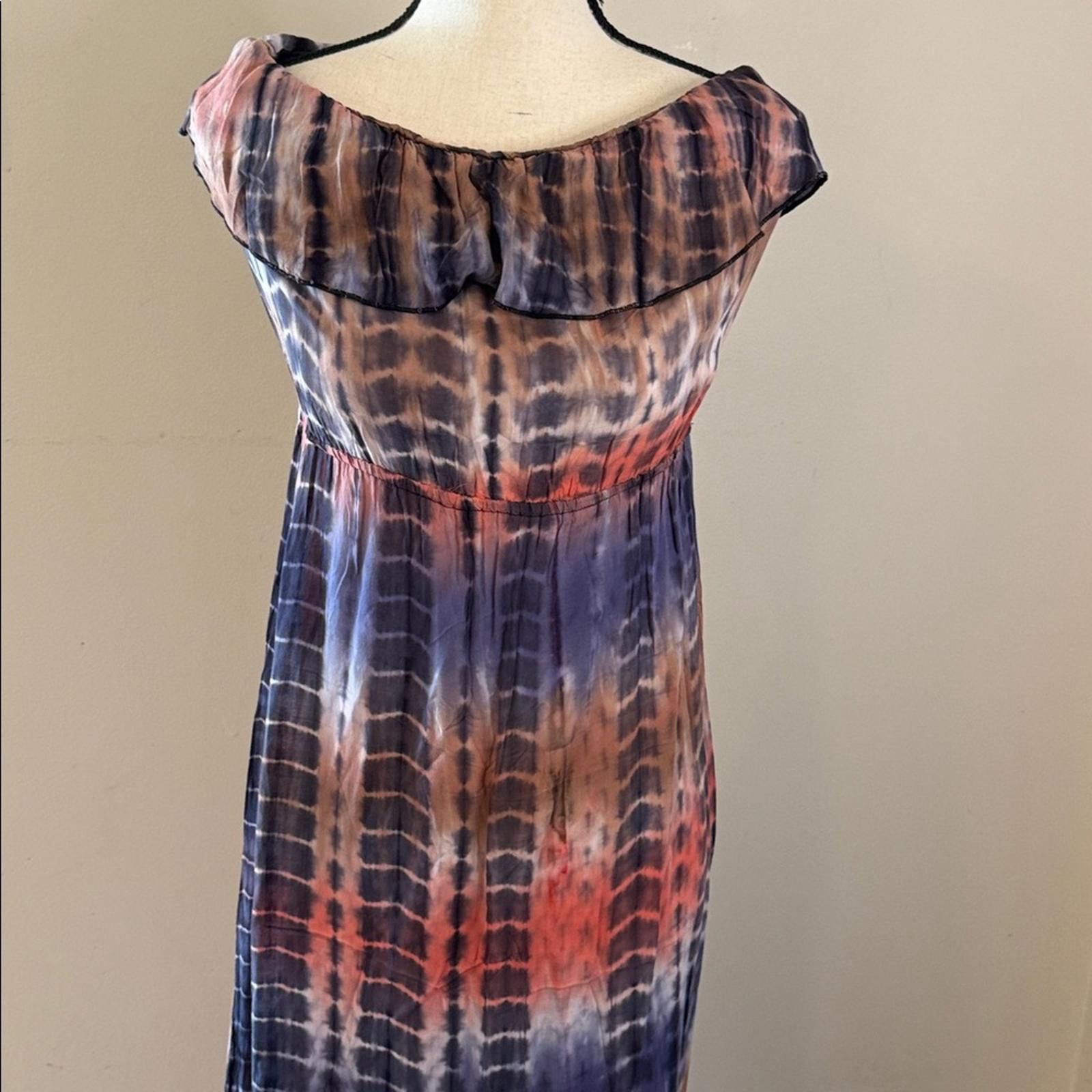 Other Poetry Boho Blue tie dyed sleeveless maxi dress SZ SM Size S / US 4 / IT 40 - 2 Thumbnail