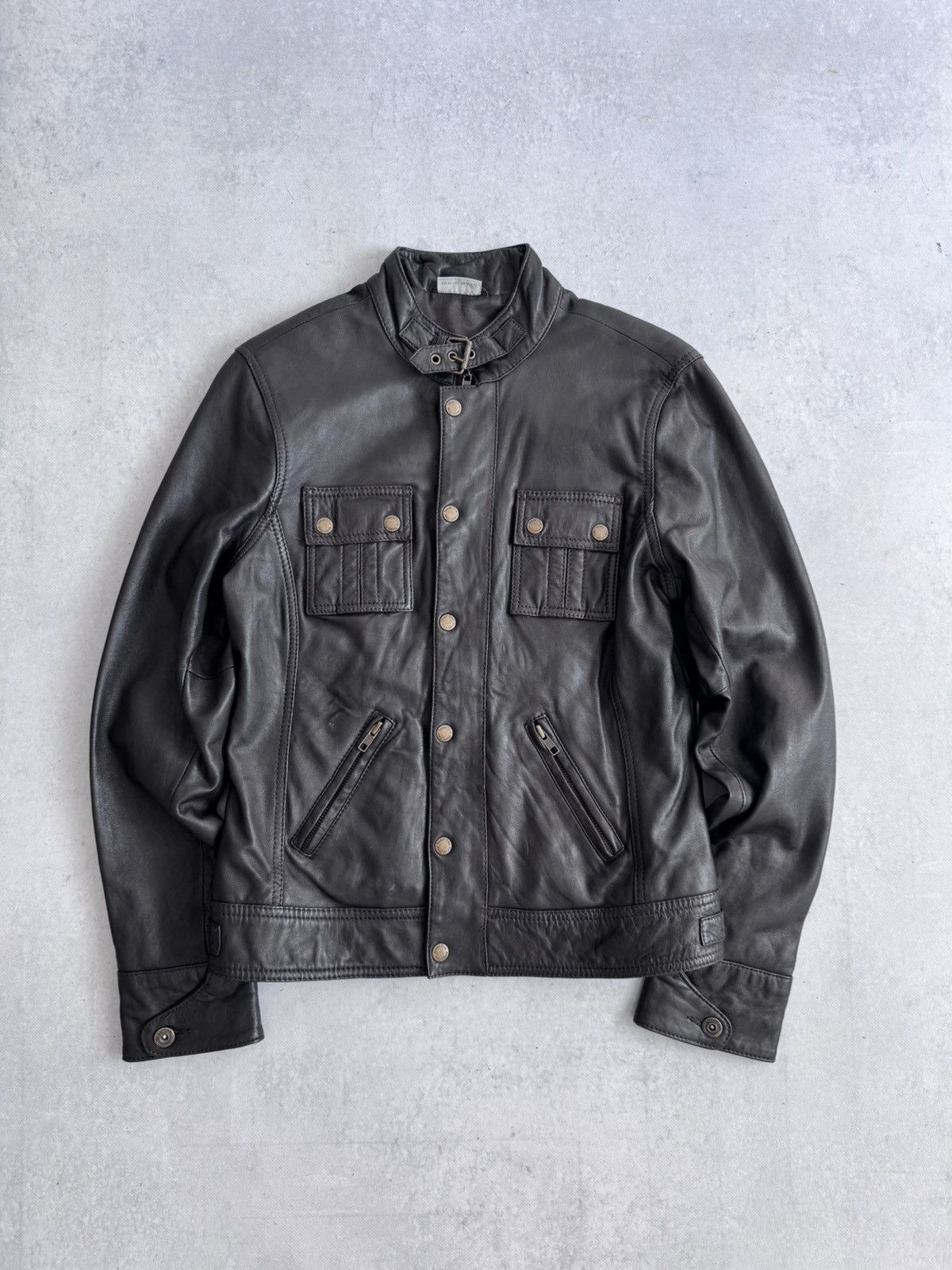 If Six Was Nine Vintage Rick Owen’s Style Women’s Leather Diesel Vibe Jacket Size M / US 6-8 / IT 42-44 - 1 Thumbnail
