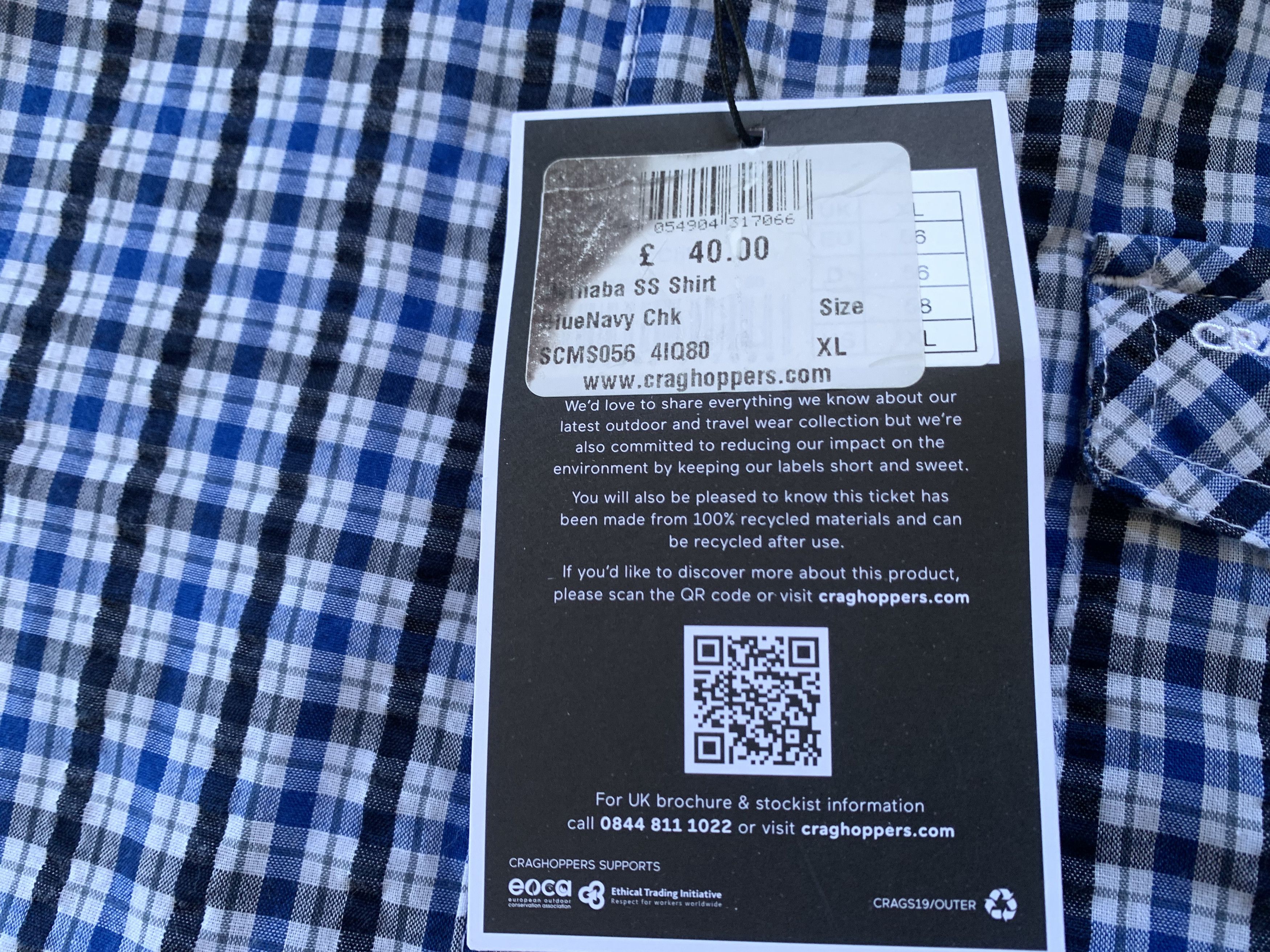 Other Craghoppers Plaid Trekking Hiking Short Sleeve Shirt Size US XL / EU 56 / 4 - 6 Thumbnail