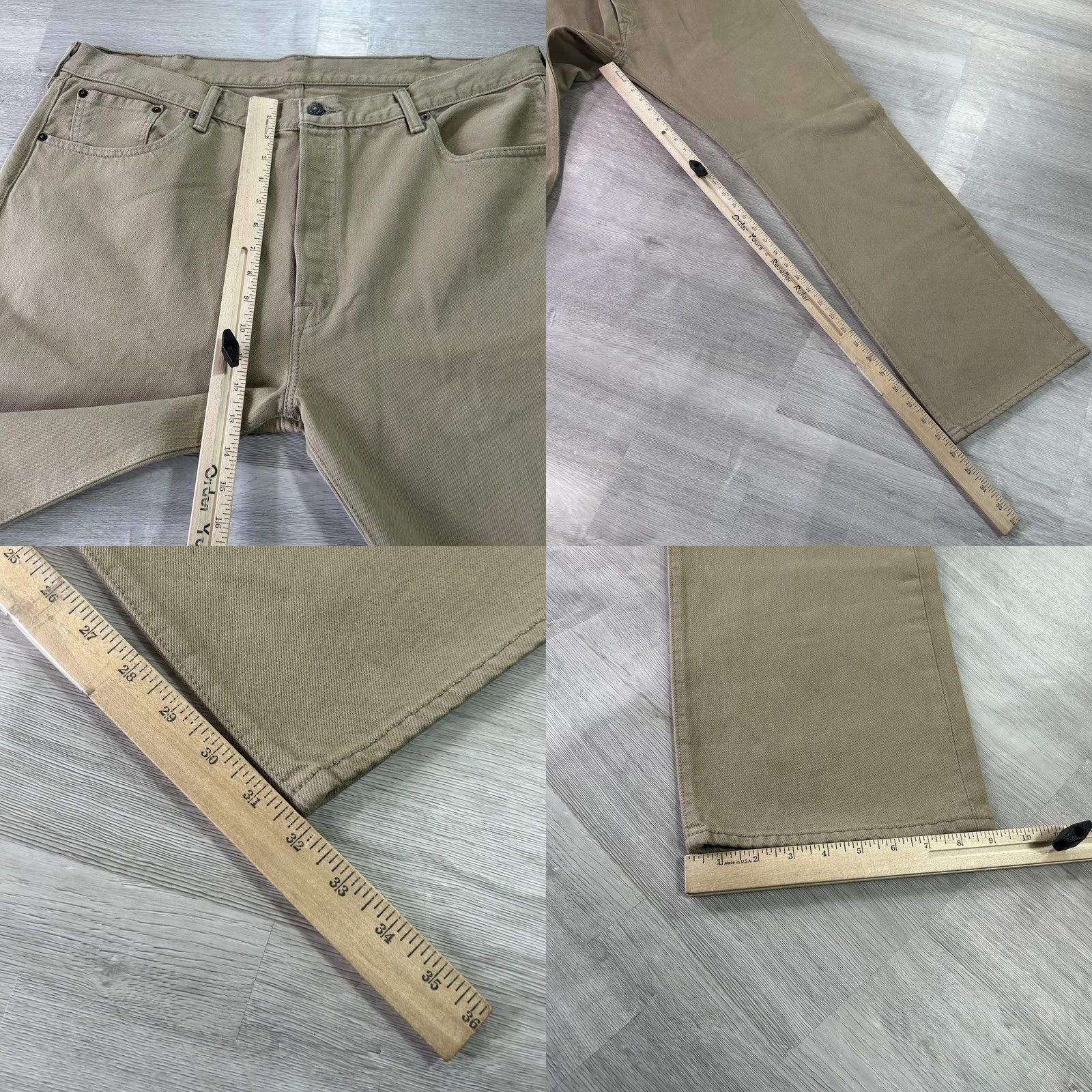 Levi's Levi's 501 Jeans Mens 40x32 Beige Button Fly Straight Denim Medium Wash Pants Size US 40 / EU 56 - 8 Thumbnail