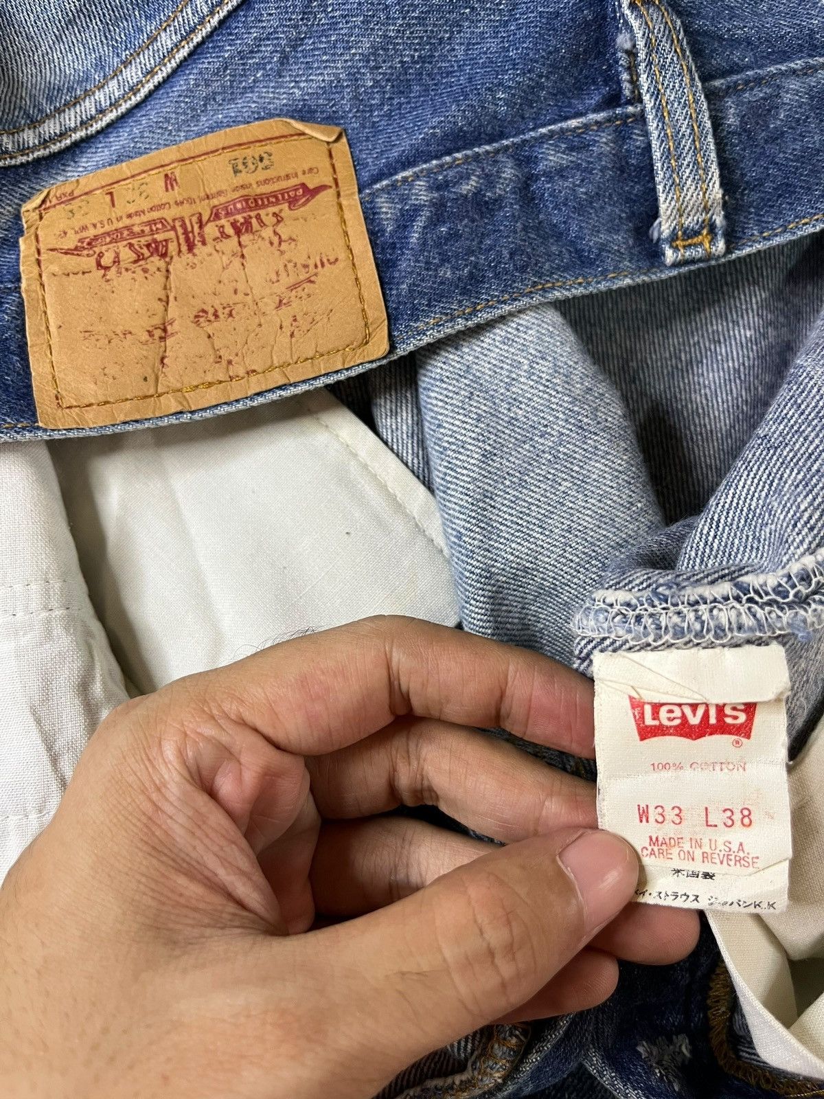 Levi's × Levi's Vintage Clothing Vintage 80s Levis 501 Blue Wash Distress Ripped Loose Jeans Size US 31 - 9 Thumbnail
