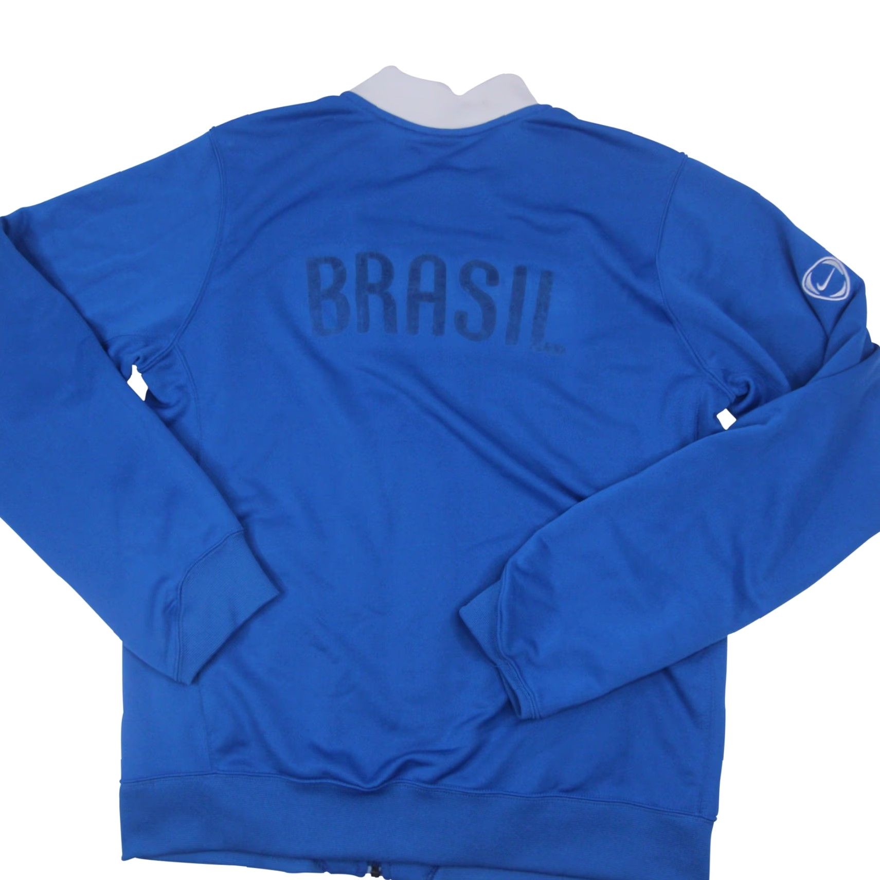 Nike VINTAGE Nike Brazil Football CBF Mens Large Spellout Track Jacket Blue Size US L / EU 52-54 / 3 - 4 Thumbnail