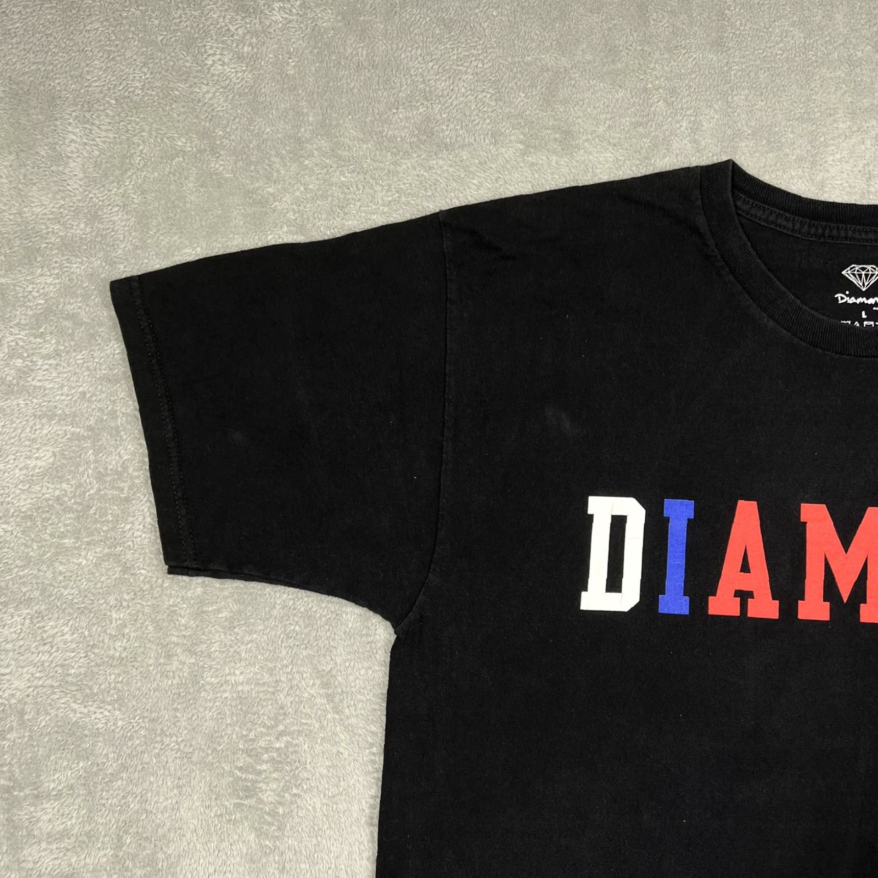Diamond Supply Co. Diamond Supply Co. Mens T-Shirt Size Large Black Tee Red White Blue Logo Print Size US L / EU 52-54 / 3 - 5 Thumbnail
