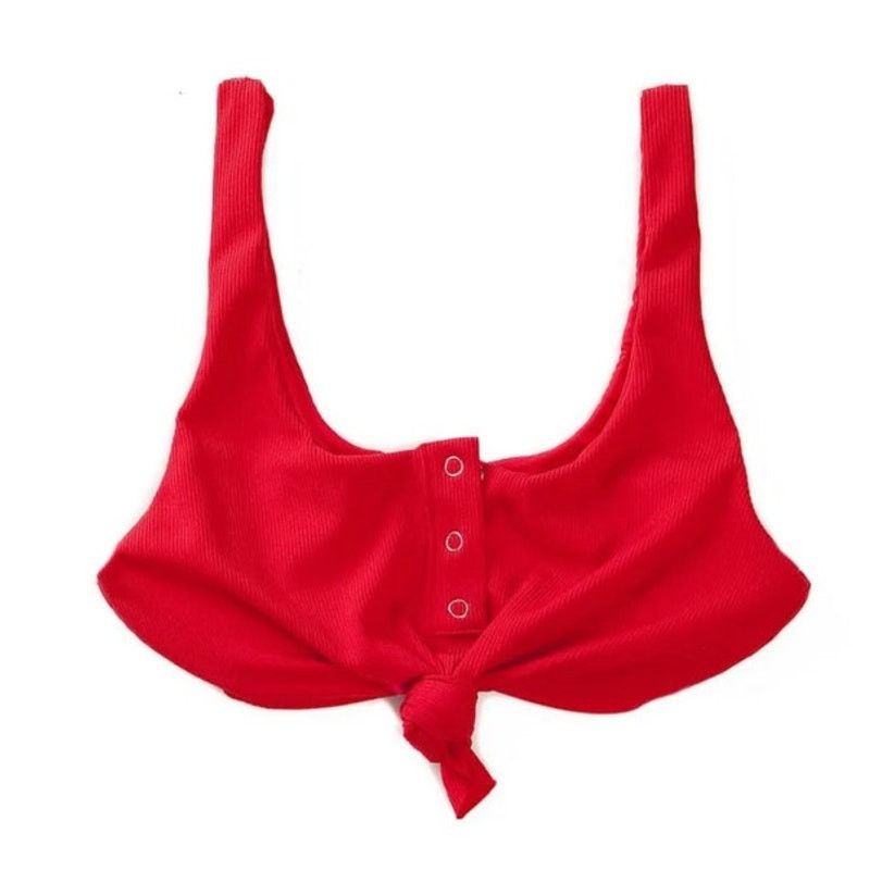 REVOLVE Beach Bunny Red Tide Knot Snap Buttons Bralette Bikini Top,S Size S / US 4 / IT 40 - 4 Thumbnail