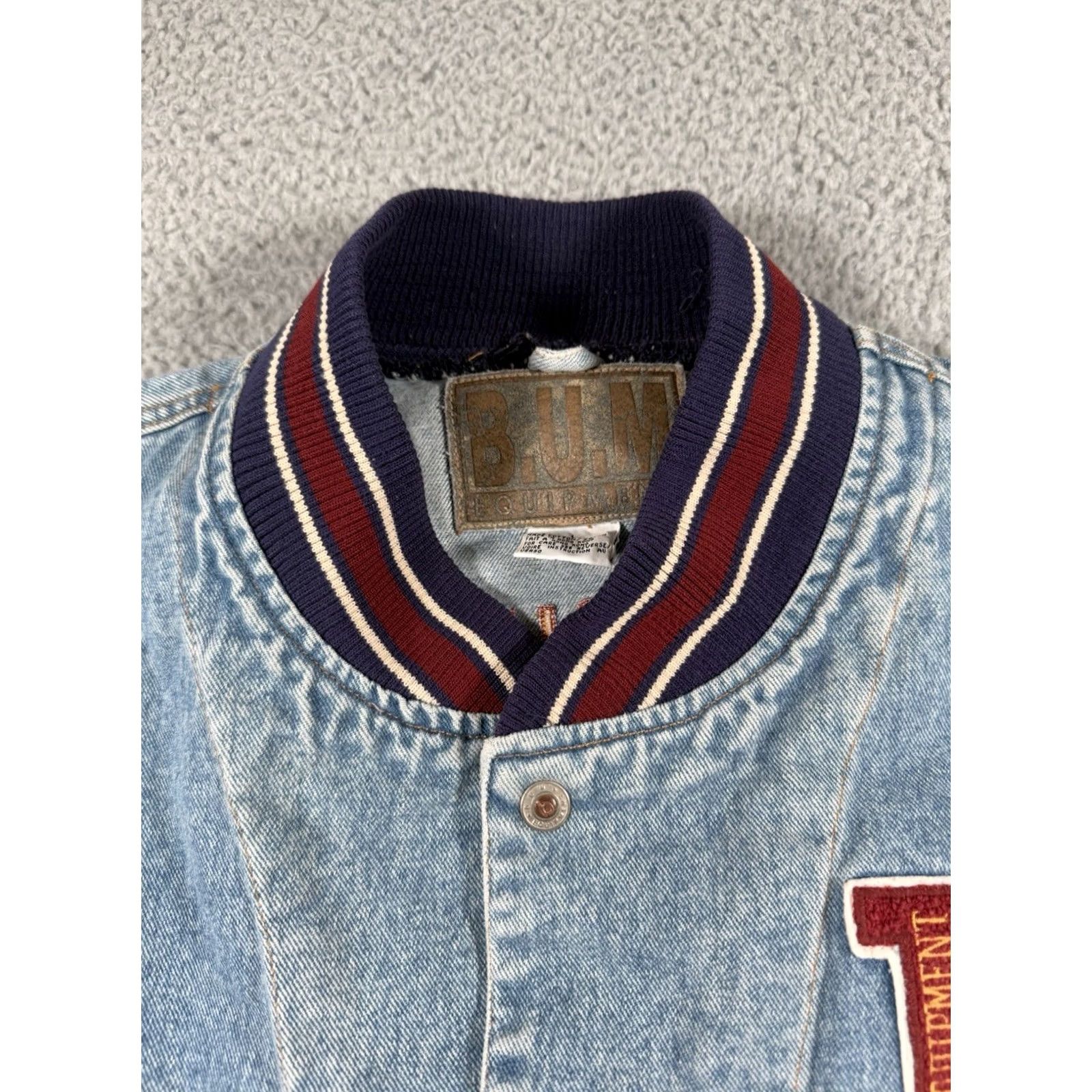 Equipment VINTAGE Bomber Denim Jacket Mens Large Blue Varsity 90s Jacket Men’s Large Blue Varsity 90s Size US L / EU 52-54 / 3 - 5 Thumbnail