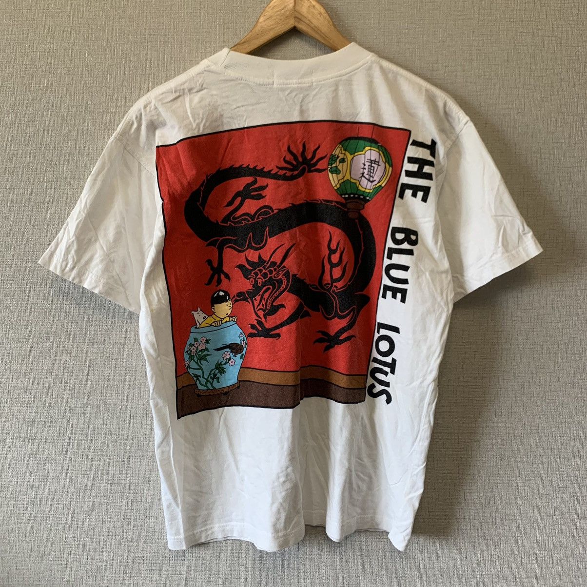 Cartoon Network × Vintage Vintage The Adventures Of Tin Tin The Blue Lotus T-Shirt Size US L / EU 52-54 / 3 - 1 Thumbnail