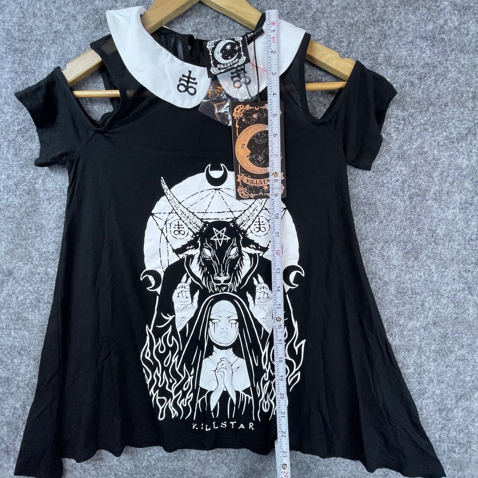 Killstar Killstar Nunsense Collar Top Womens XS Black Goth Witchcore Size XS / US 0-2 / IT 36-38 - 6 Thumbnail