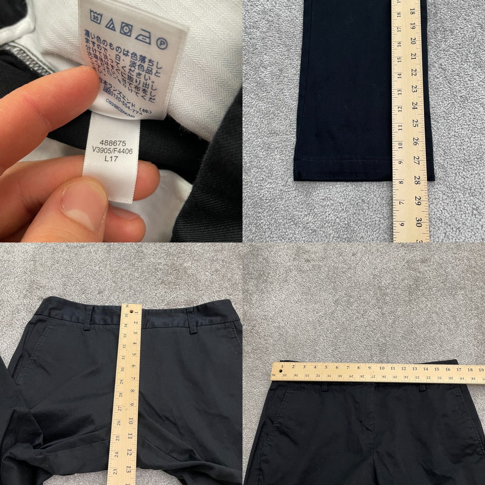 Lands' End Lands' End Chino Pants Womens 12 Black Mid Rise Straight Leg Cotton Work 34x28 Size 34" / US 12 / IT 48 - 8 Thumbnail