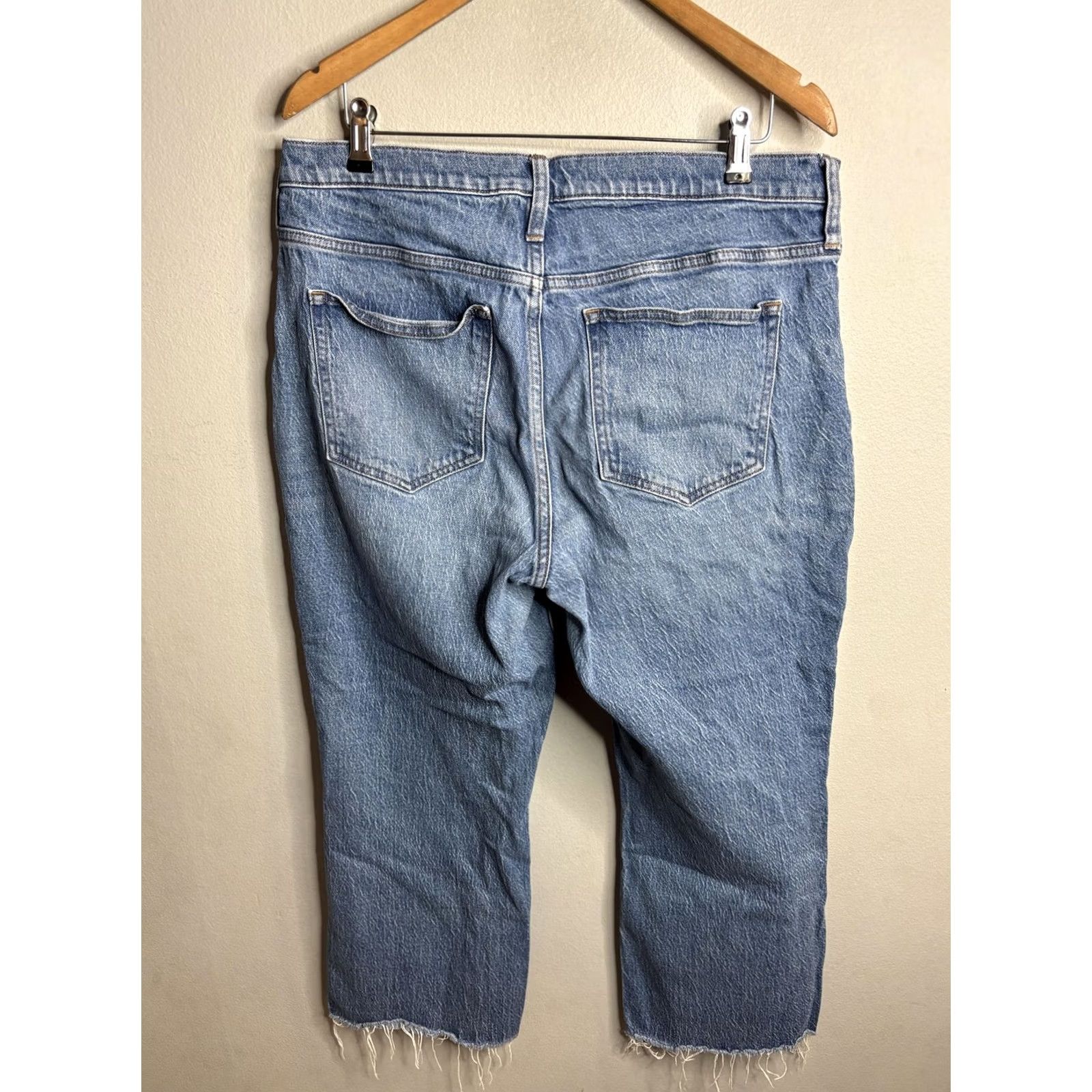 J.Crew J.Crew Jeans Womens 32 Blue 9" Demi Boot Crop Raw Hem Medium Wash Denim Shirt/Belt Loops Pockets Zip Fly Jeans Womens Size 24" / US 00 / IT 34 - 5 Thumbnail