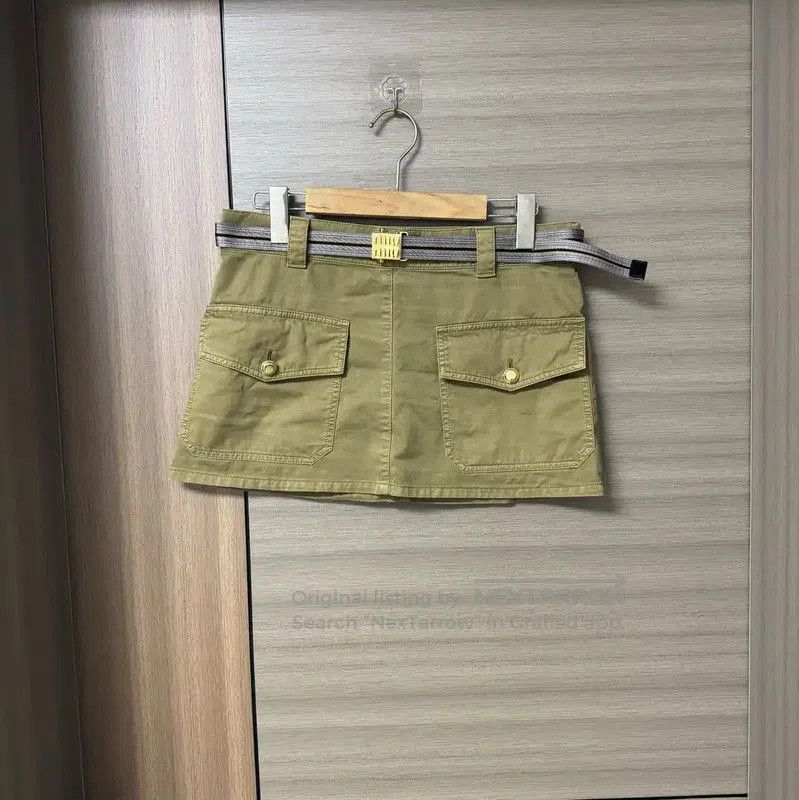 Miu Miu Miu Miu Olive Green Cotton Skirt for Women . Size 23" - 1 Thumbnail