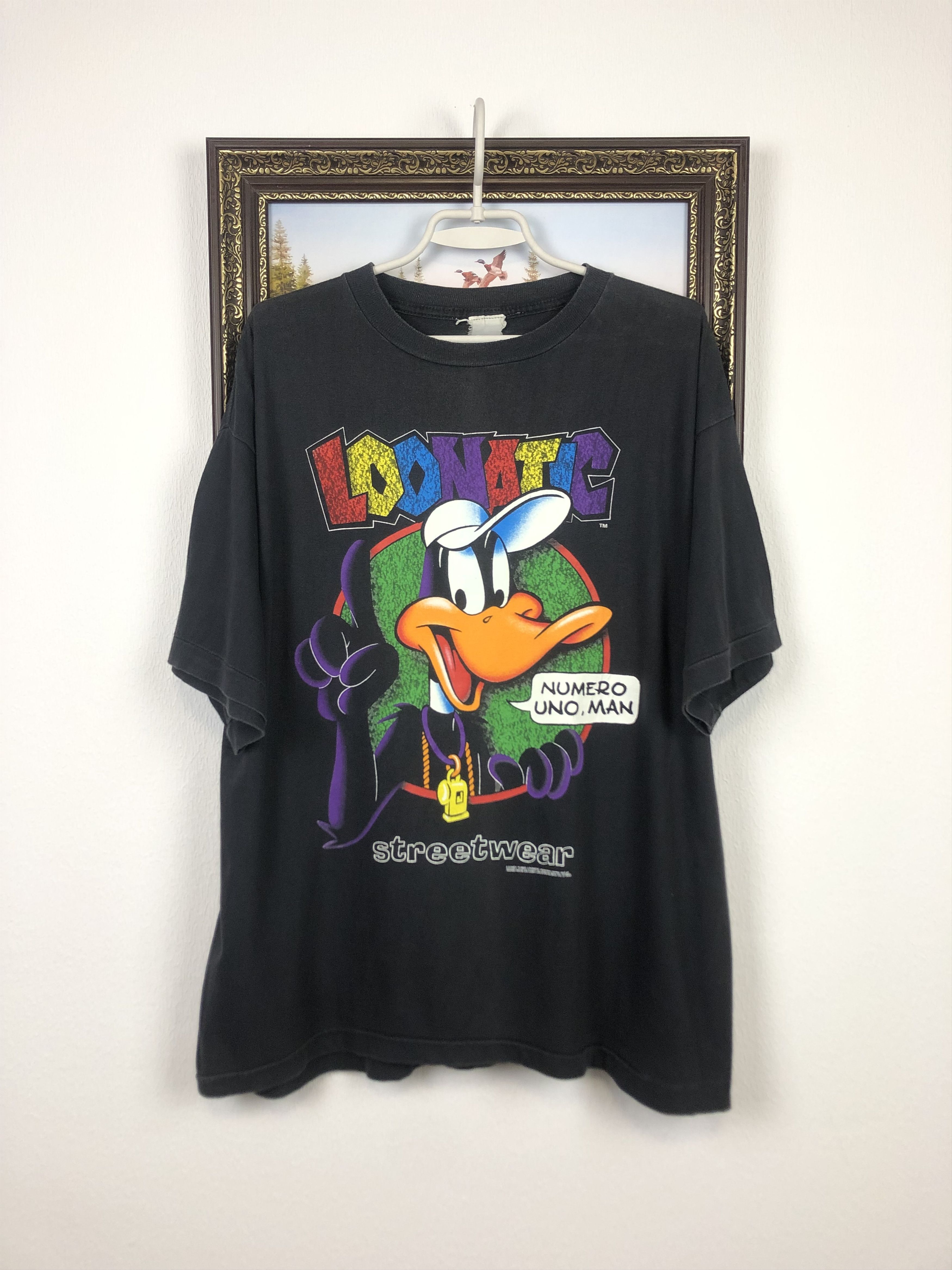 Cartoon Network Vintage 1992 Daffy Duck Loonatic Tee Numero Uno Shirt Rare Size US L / EU 52-54 / 3 - 1 Thumbnail