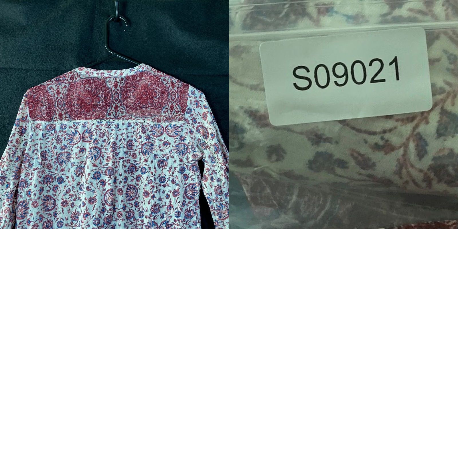 Lucky Brand Lucky Brand Blouse Red Multi Floral V-Neck Long Sleeve Sheer Small Womens Size S / US 4 / IT 40 - 9 Thumbnail