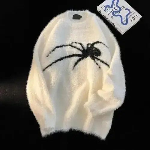 Men's sweater with spider pattern