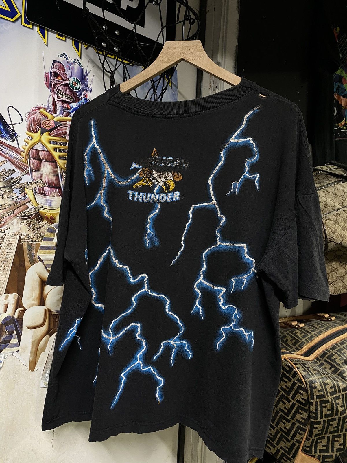 Vintage Vintage 90’s American Thunder Tribal Tee Shirt Medium Size US M / EU 48-50 / 2 - 3 Thumbnail