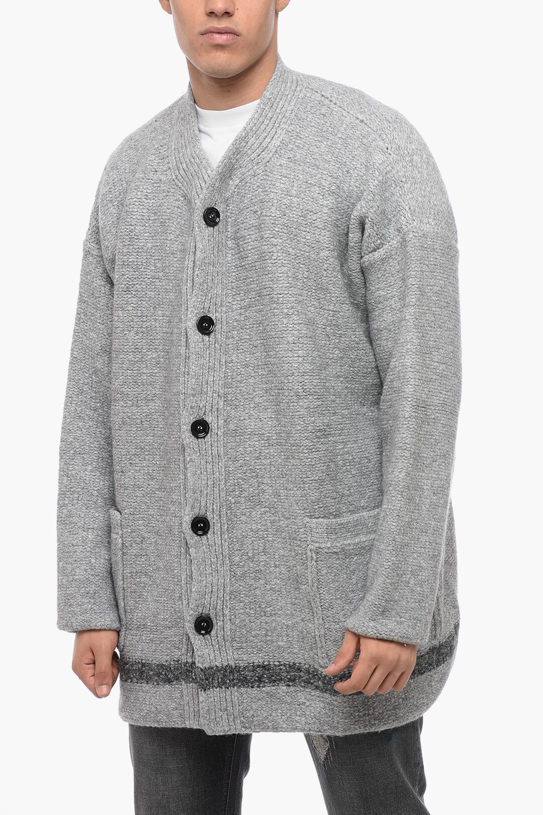 Dolce & Gabbana og1mm0825 Wool Blend Cardigan in Grey Size US M / EU 48-50 / 2 - 1 Thumbnail