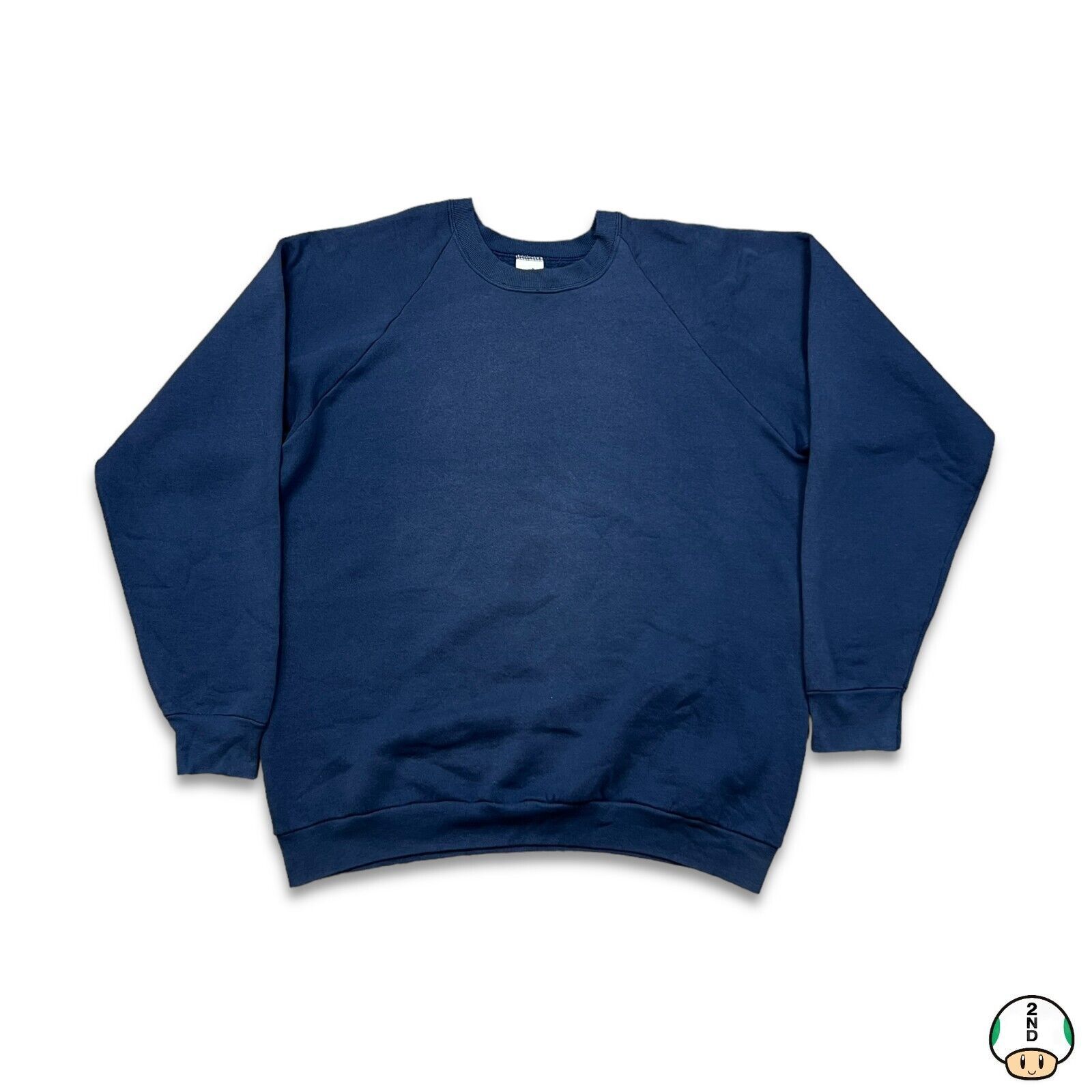 Fruit Of The Loom × Vintage Vintage Blank Sweatshirt 2XL Pullover Faded 90s Crewneck Size US XXL / EU 58 / 5 - 1 Thumbnail