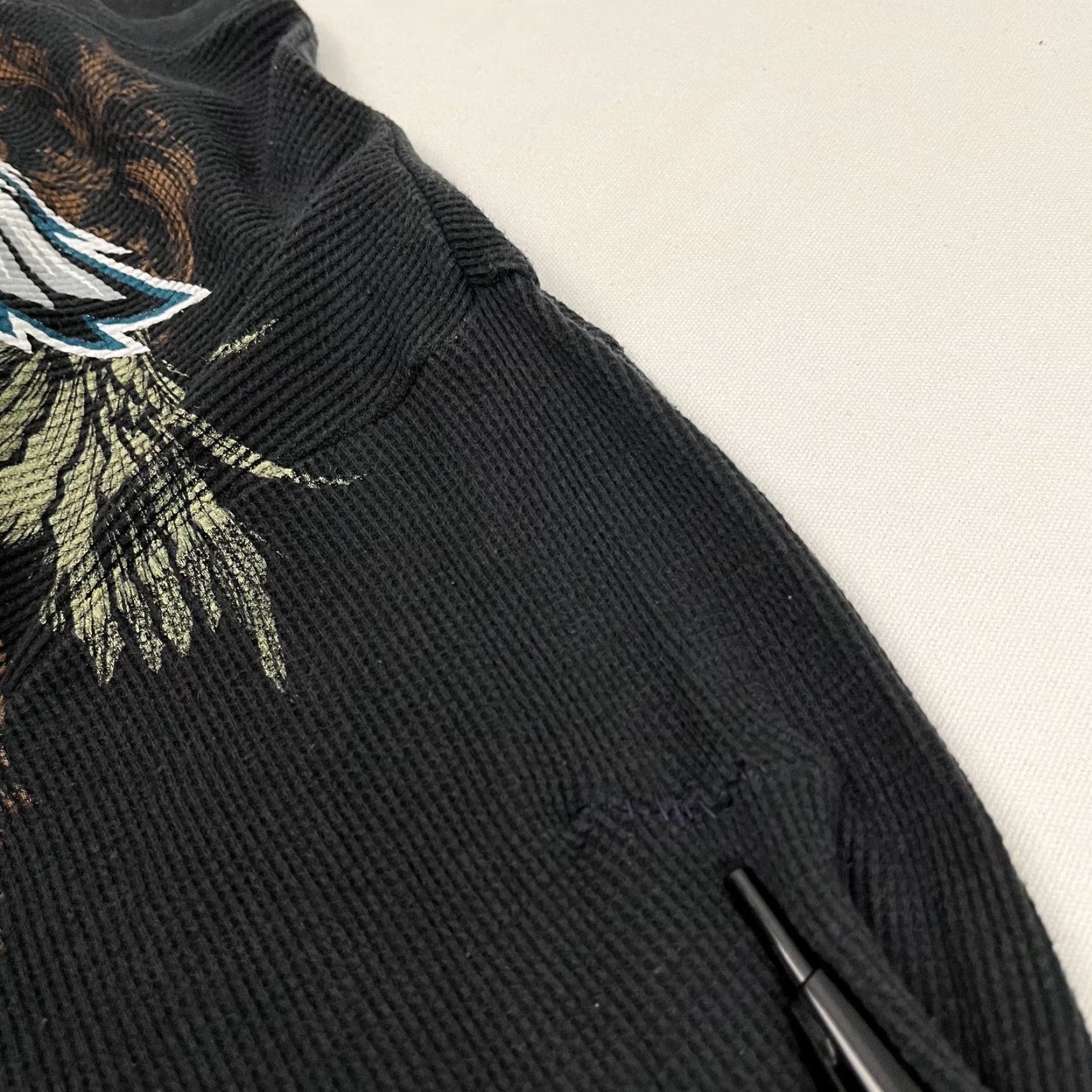Reebok VINTAGE Philadelphia Eagles Shirt Mens XL Black Thermal Waffle Knit Graphic Reebok Size US XL / EU 56 / 4 - 7 Thumbnail