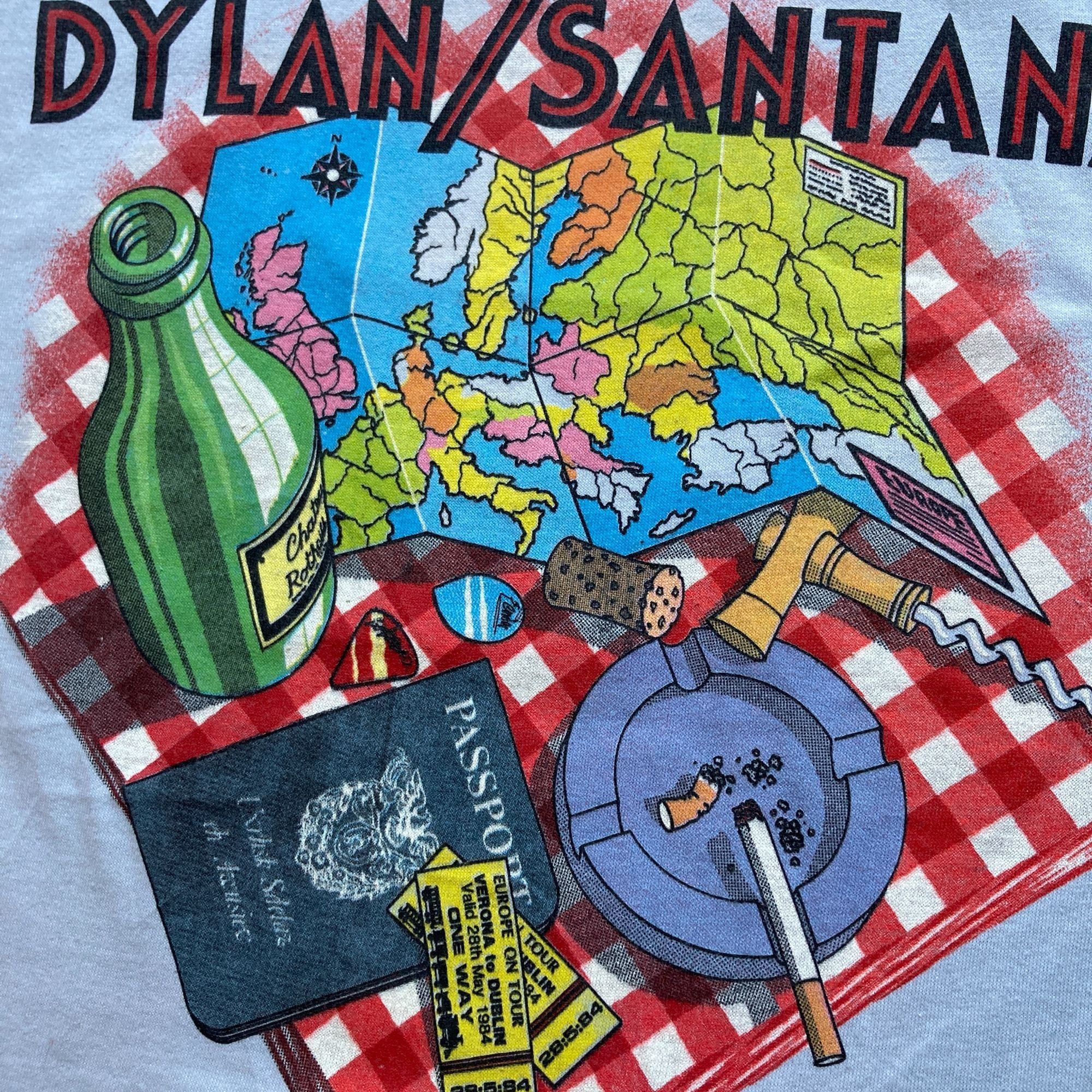 Other Vintage 1984 Bob Dylan / Santana European Tour T-Shirt Winte Size US M / EU 48-50 / 2 - 7 Thumbnail