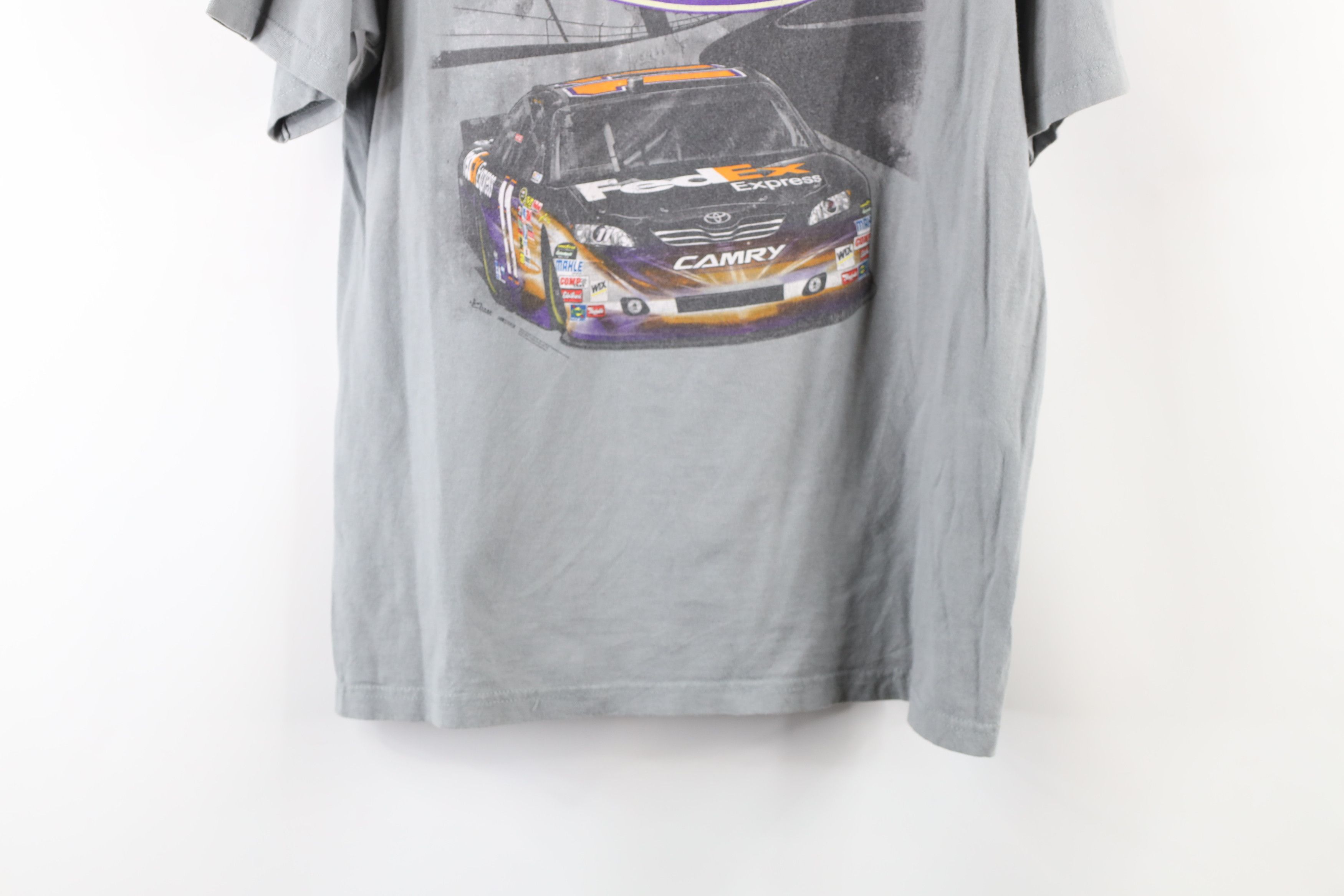 Vintage Vintage NASCAR Distressed Denny Hamlin Racing T-Shirt Gray Size US M / EU 48-50 / 2 - 9 Thumbnail