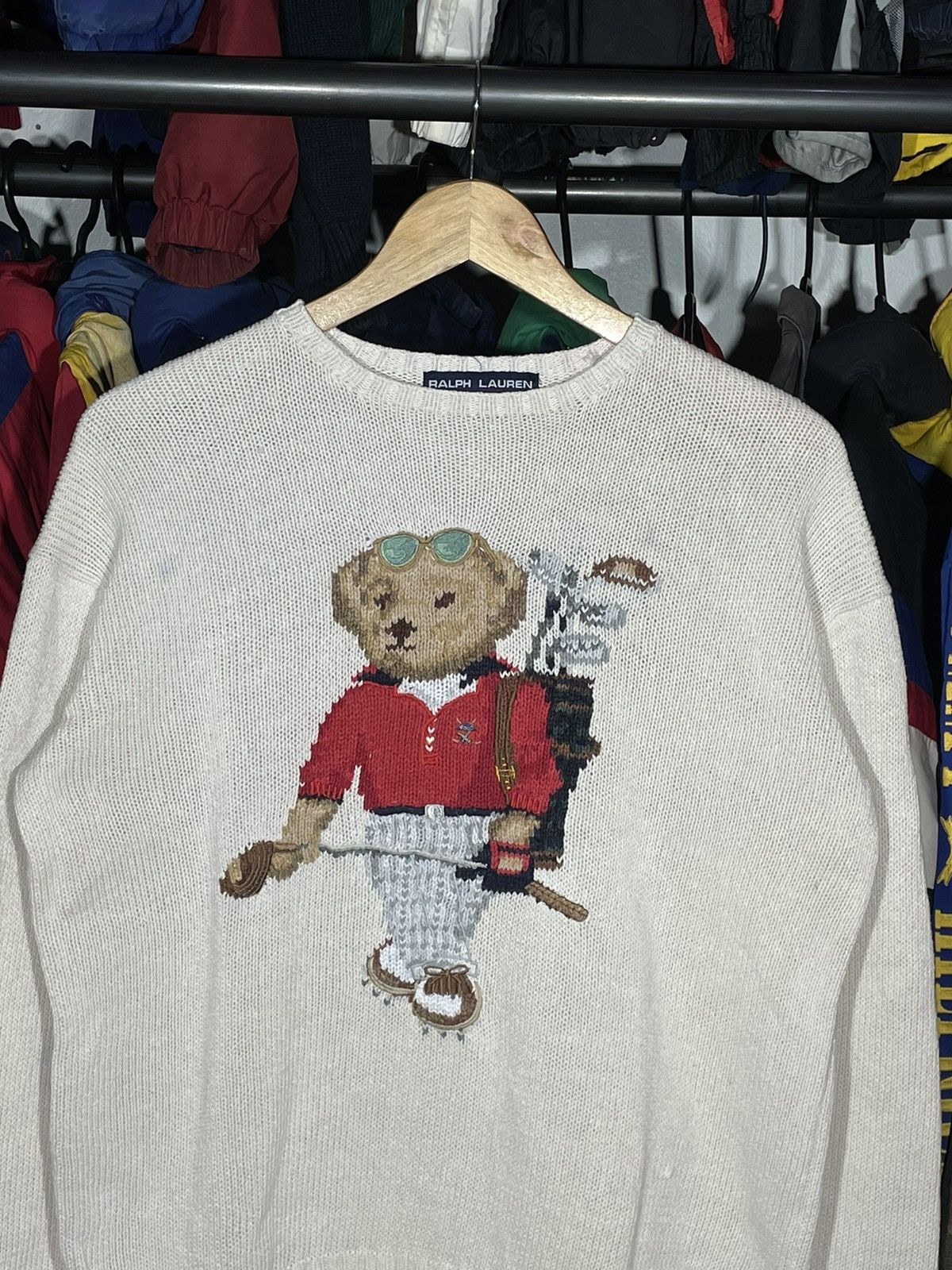 Polo Ralph Lauren × Vintage Sweater Polo Bear Vintage Hand Knit Size US S / EU 44-46 / 1 - 2 Thumbnail