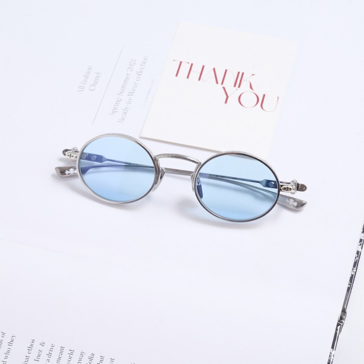 Chrome Hearts CHROME HEARTS HONEY DIPPED BRUSHED ALLOY SUNGLASSES Size ONE SIZE - 7 Thumbnail