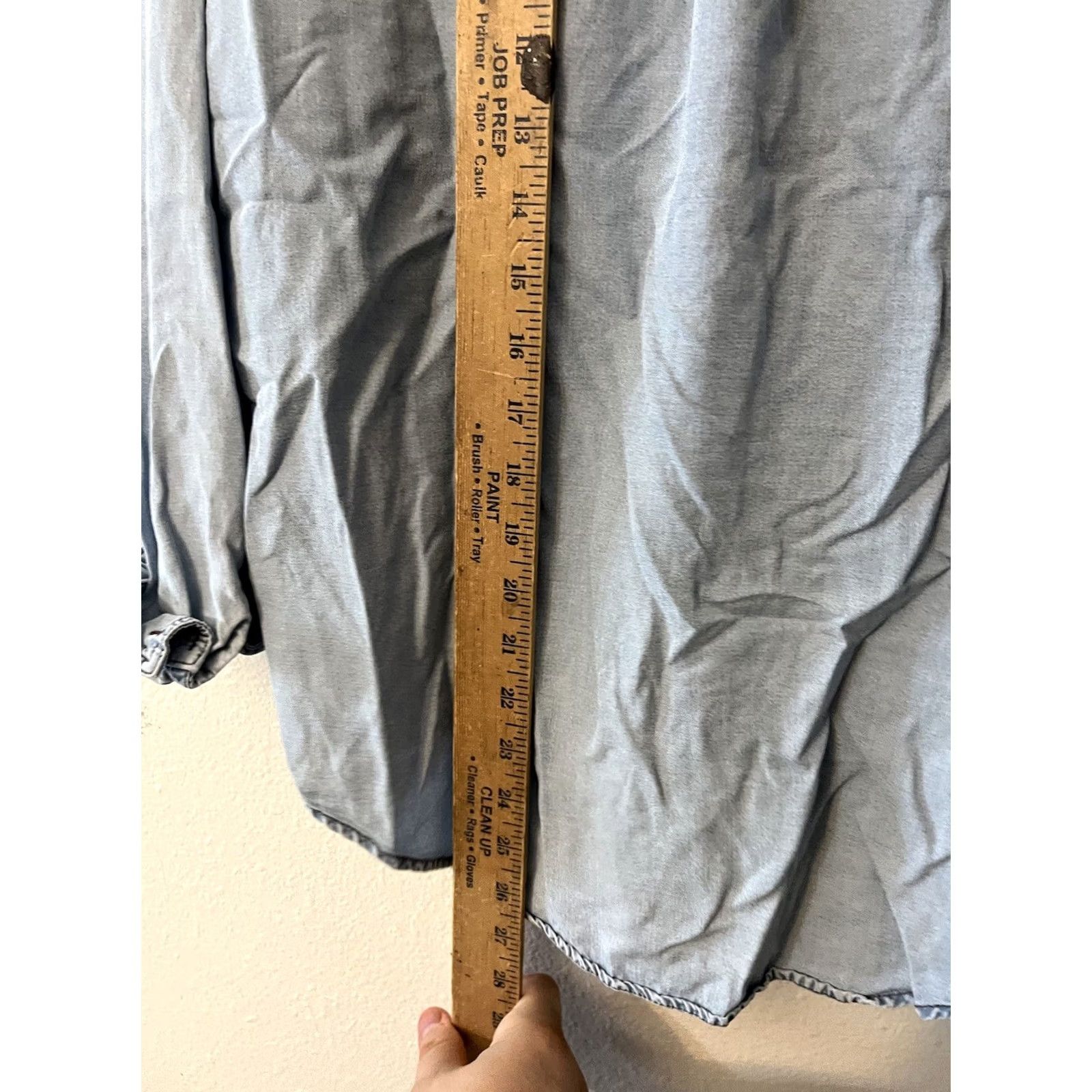 Express Express Shirt Women's XS Blue Button Up Collared Long Sleeve ChMbray Size XS / US 0-2 / IT 36-38 - 4 Thumbnail