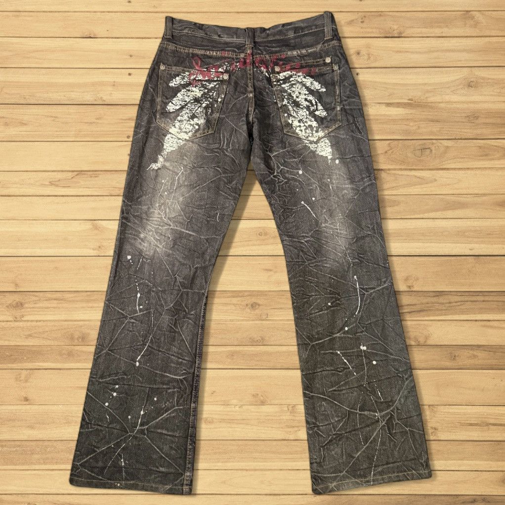 パンツ 2000's archive paint denim pants y2k y2k 00s paint straight denim archive - メルカリ