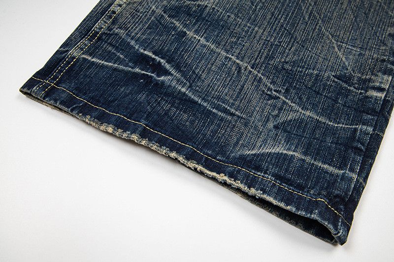 Vintage Men's American Retro Lightning-Patterned Whiskered Jeans Size US 32 / EU 48 - 5 Thumbnail