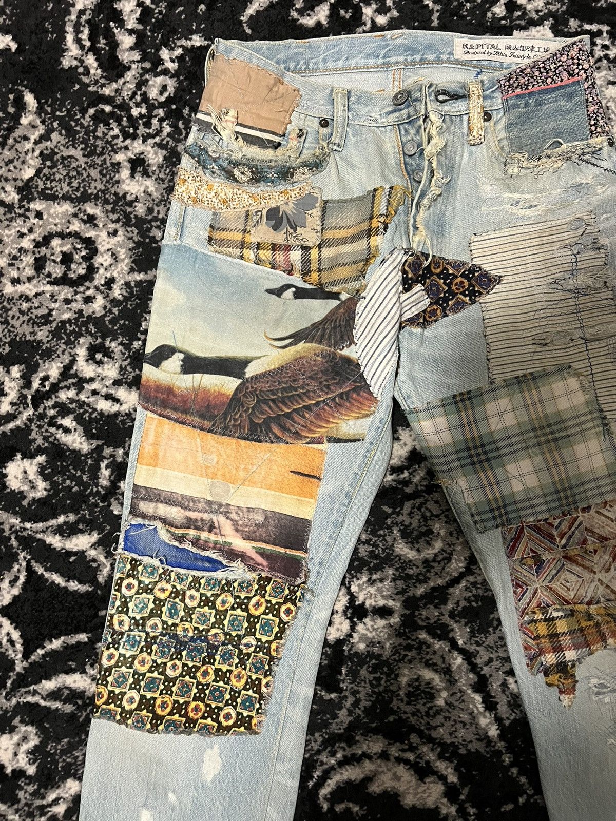 Kapital Kapital Happy Patchwork Tapered Denim “Indigo” Size US 30 / EU 46 - 2 Thumbnail