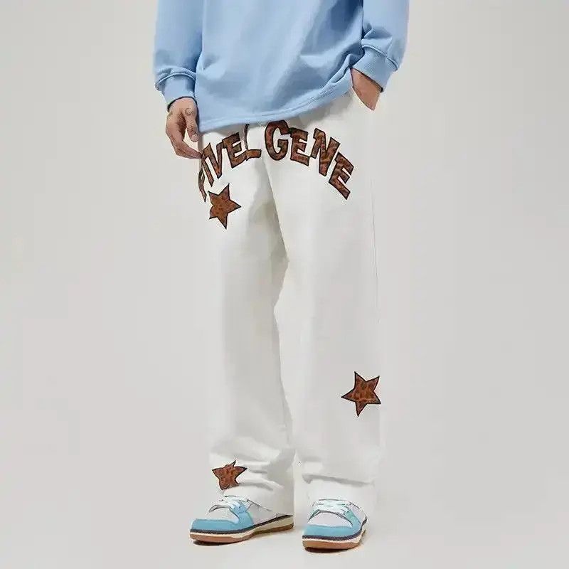 Japanese Brand Star Embroidered Jeans Men's Size US 32 / EU 48 - 3 Thumbnail