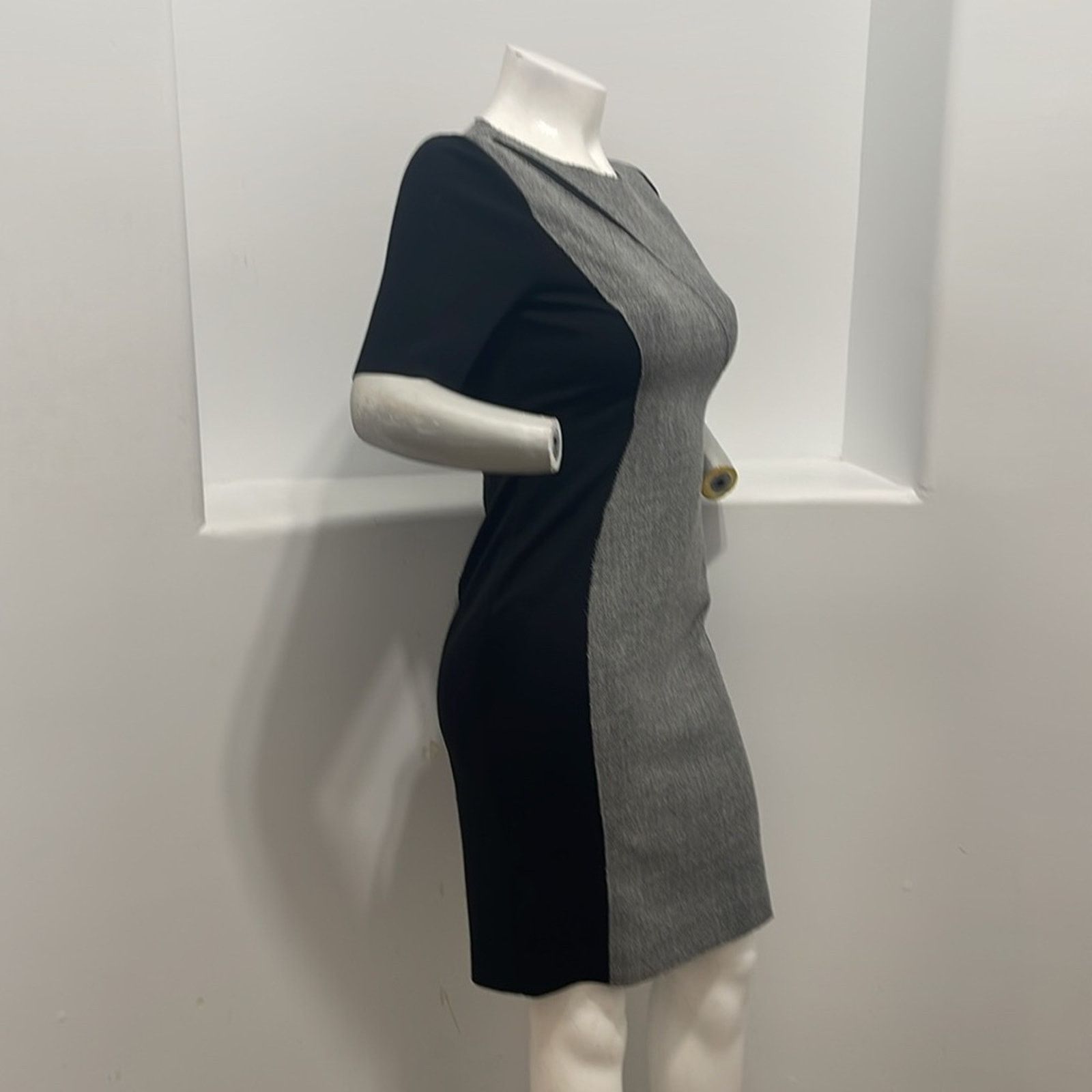 Elie Tahari Elie Tahari Axel Black Gray Sheath Dress Short Sleeve 10 Size L / US 10 / IT 46 - 6 Thumbnail