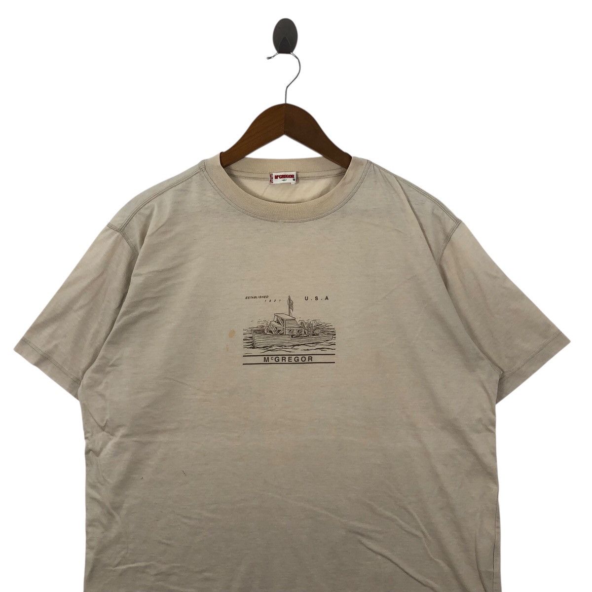 McGregor Vintage 90s Mc Gregor T-Shirt Ship Logo Vintage Clothing Size US L / EU 52-54 / 3 - 2 Thumbnail