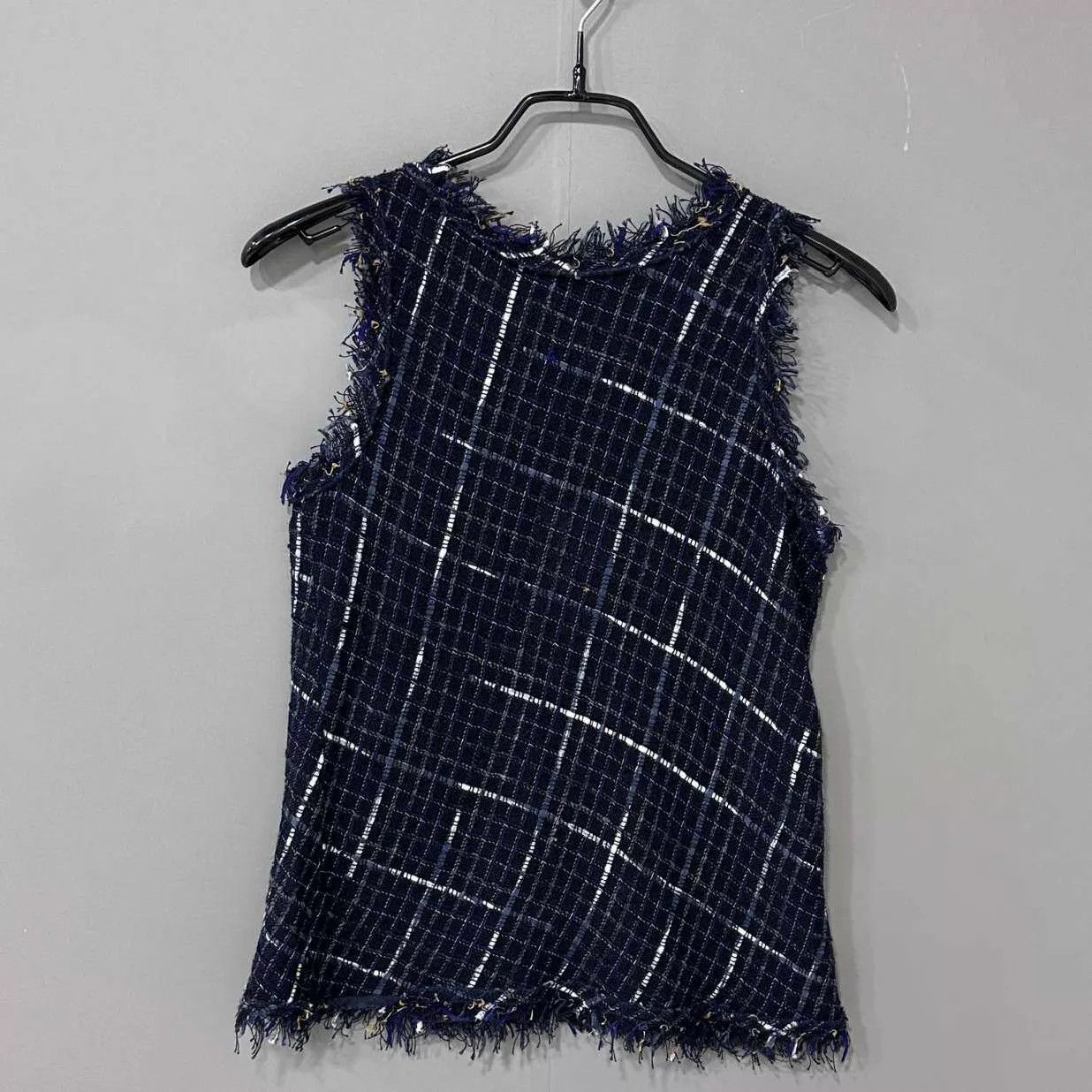 Chanel Chanel checkered knit sleeveless vest top women's size 34 Size XS / US 0-2 / IT 36-38 - 3 Thumbnail