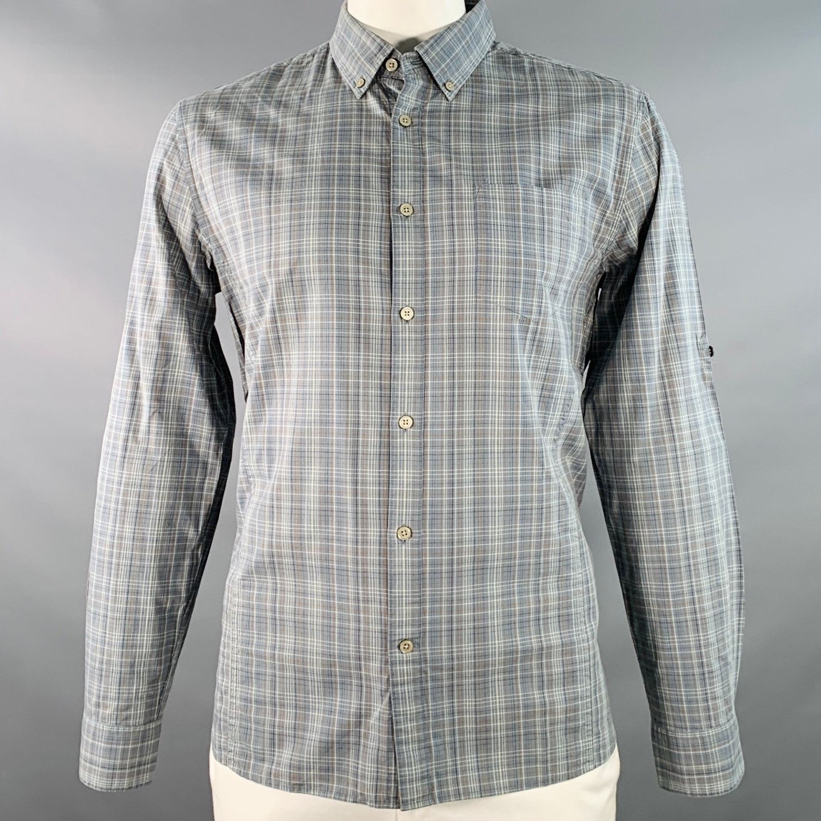 John Varvatos Multi Color Cotton Button Down Collar Roll Tab Shirt Size US L / EU 52-54 / 3 - 1 Thumbnail