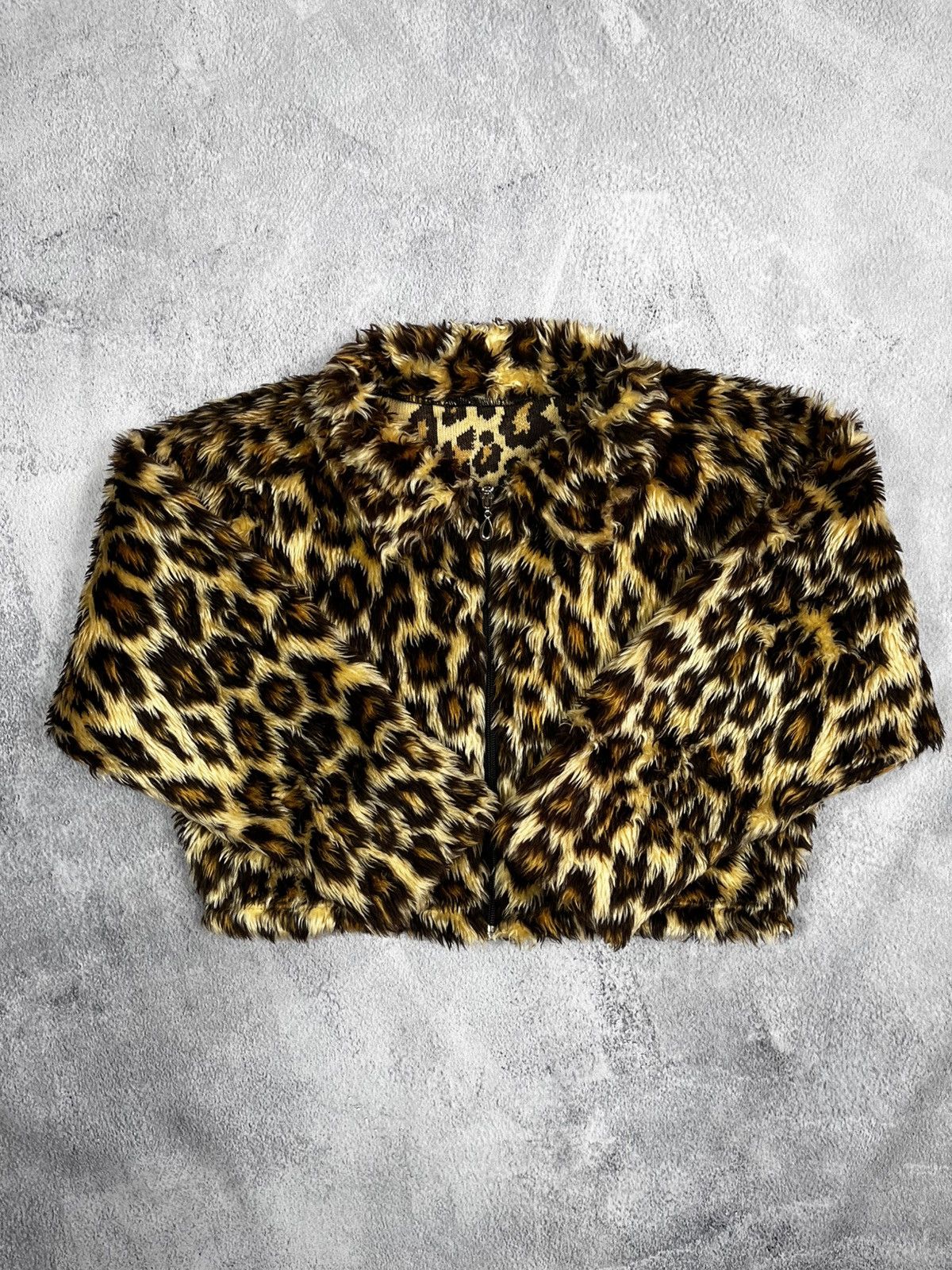20471120 × Japanese Brand × Vintage Vintage 90s leopard fur faux cropped 3/4 sleeve jacket S Size S / US 4 / IT 40 - 2 Thumbnail