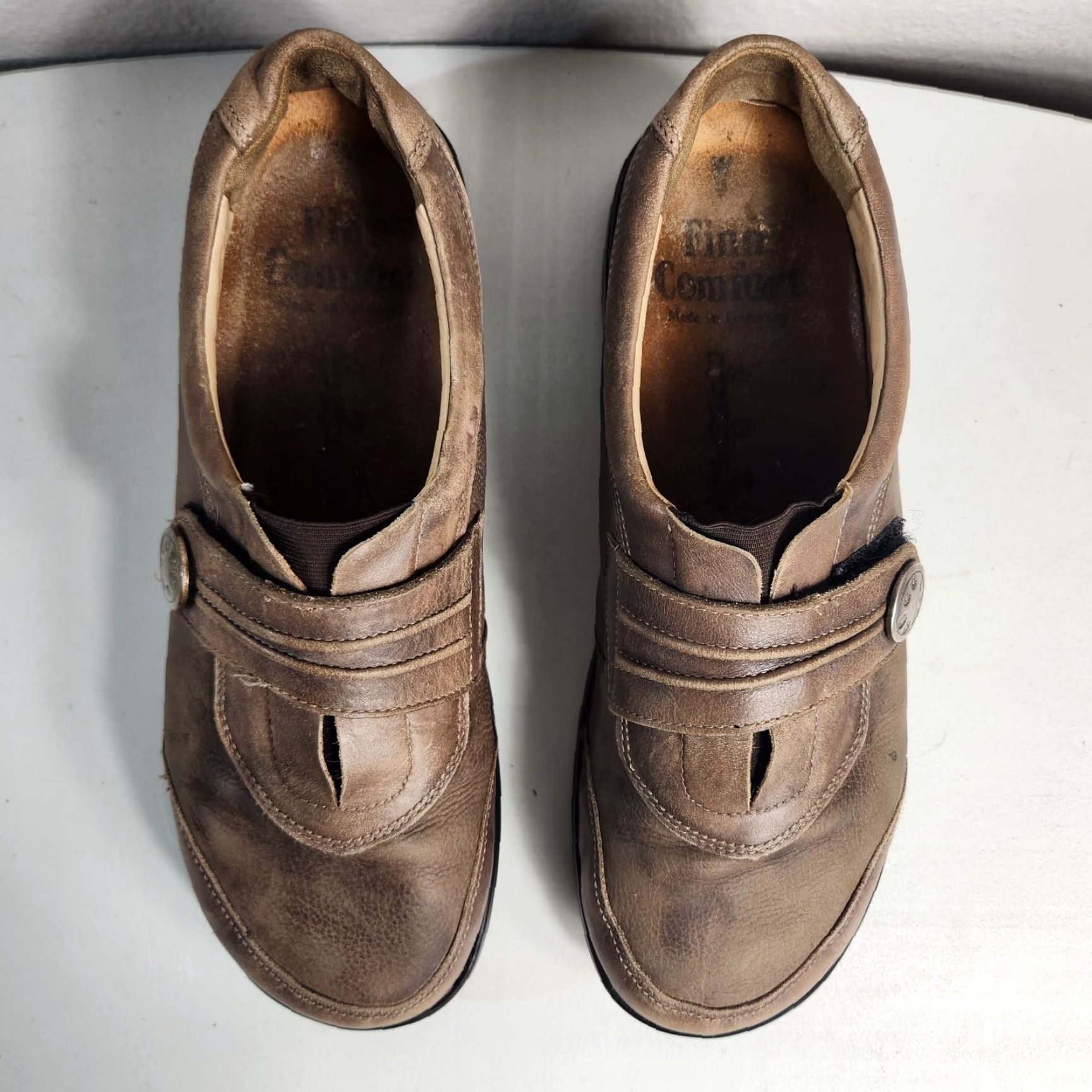 Vintage Finn Comfort Mens Tan Hook & Loop Closure Comfort Shoes-Size 9 Size US 9 / EU 42 - 6 Thumbnail