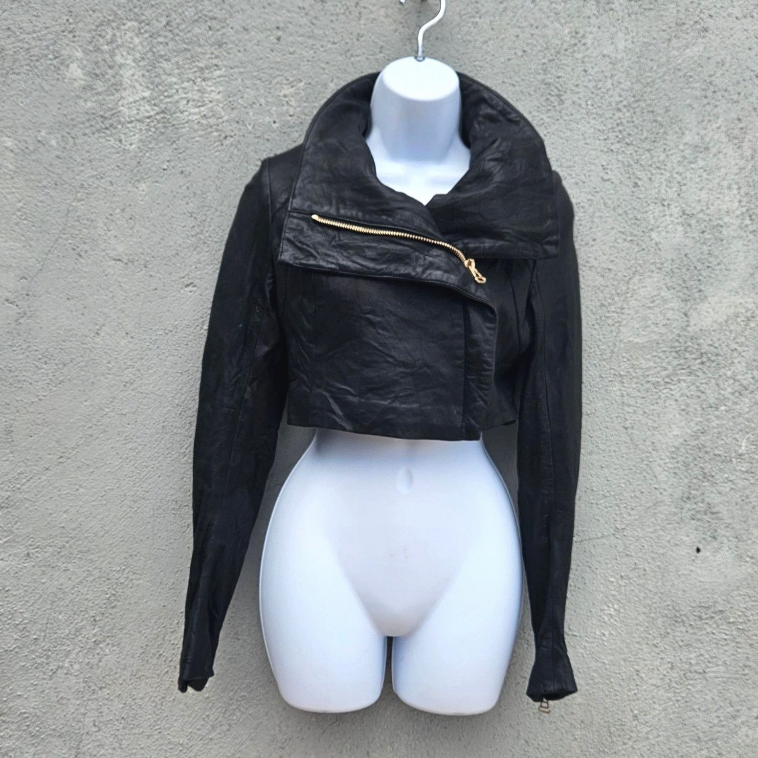Other Vintage Pegah Anvarian Black Lambskin Leather Cropped Bolero Size S / US 4 / IT 40 - 1 Thumbnail