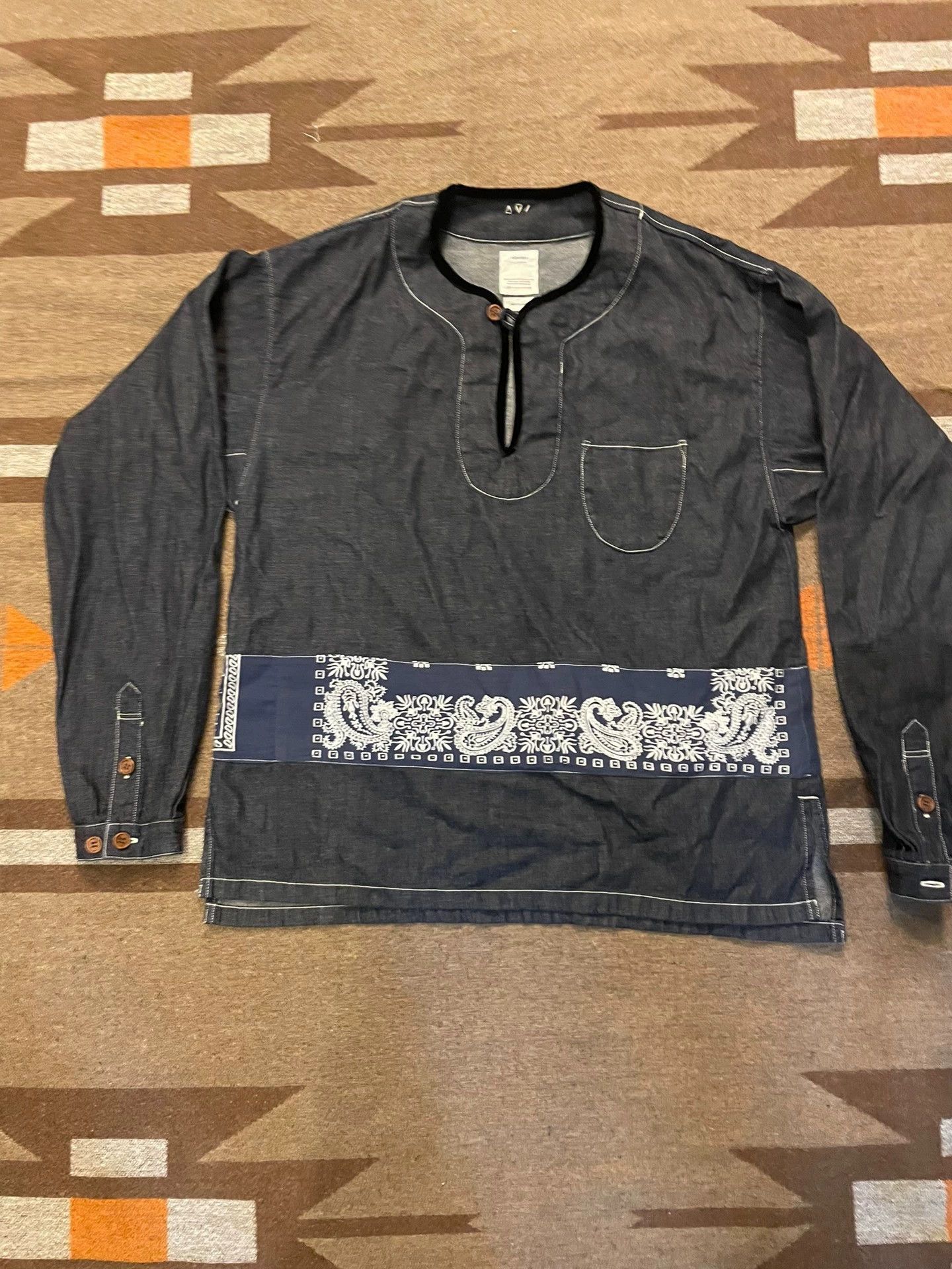 Visvim VISVIM TUNIC denim denim cashew flower shirt Size US S / EU 44-46 / 1 - 1 Thumbnail