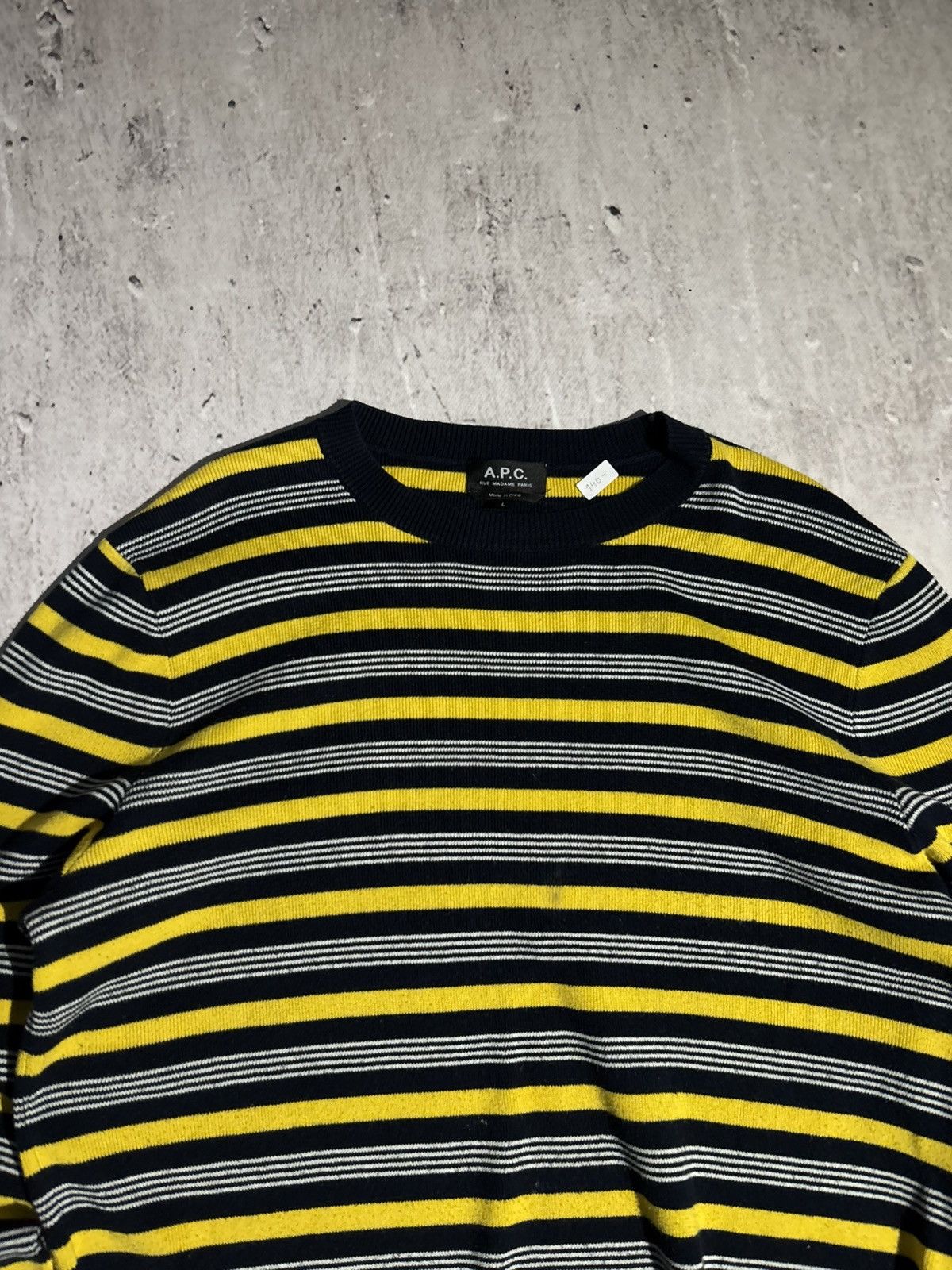 A.P.C. A.P.C. Knit Crewneck Sweater Japan Striped Streetwear Size US L / EU 52-54 / 3 - 4 Thumbnail