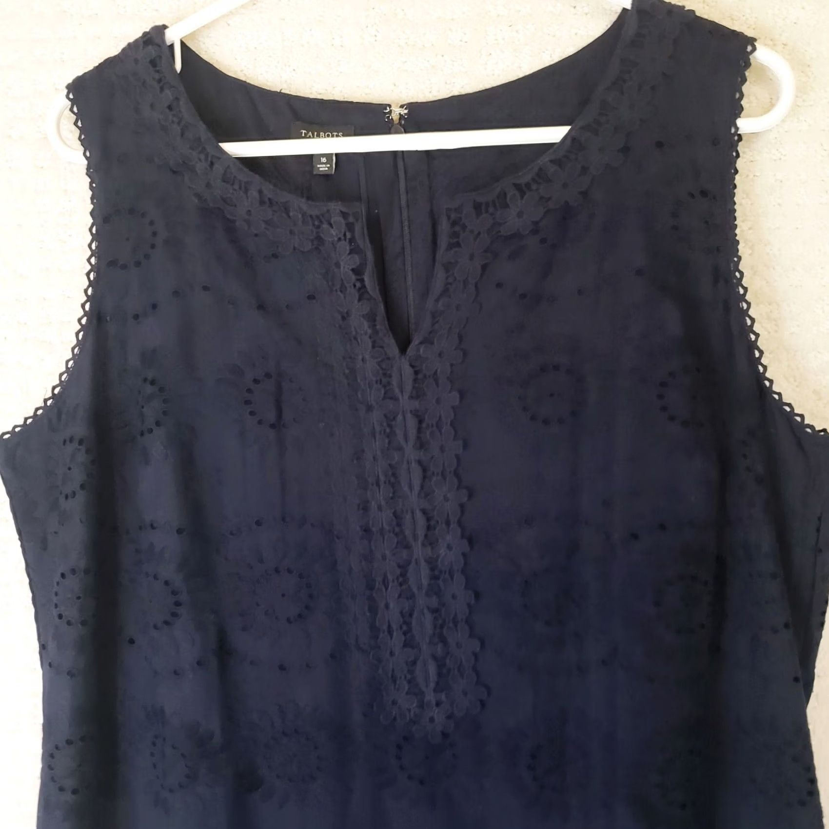 Talbots Talbot's Black Lacy Emdroidered Sleeveless A-line Dress Slip Lined 16 Ladies Size XXL / US 16-18 / IT 52-54 - 3 Thumbnail