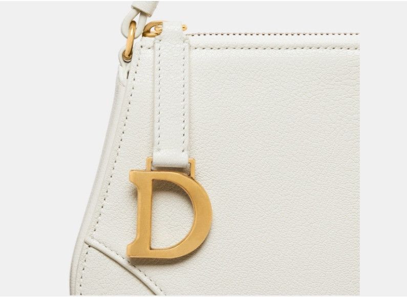 Dior o1w1db10225 Size: OS / S5909CC Saddle Rodeo Pouch in White Size ONE SIZE - 5 Thumbnail