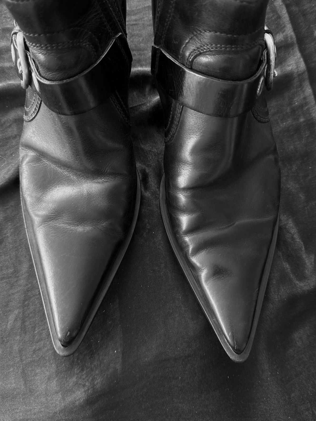 Miu Miu Miu Miu 1999 Black Leather Western-Heel Boots. Size US 6 / IT 36 - 4 Thumbnail