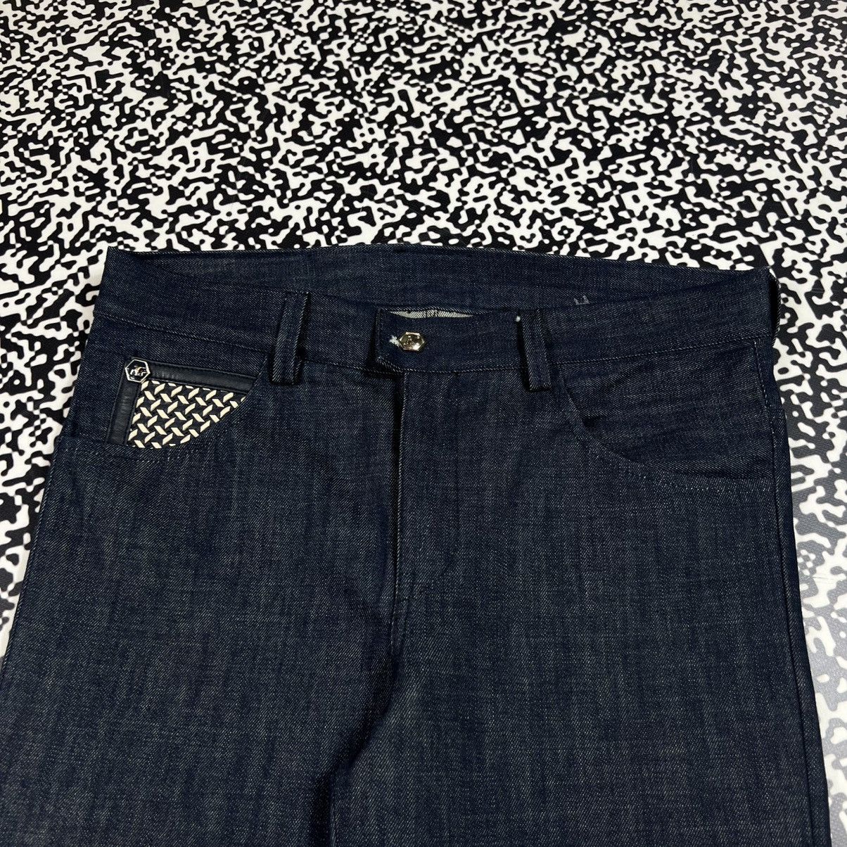 Angelo Galasso ANGELO GALASSO Denim Jeans Leather Pocket Luxury Rare Style Size US 34 / EU 50 - 13 Thumbnail