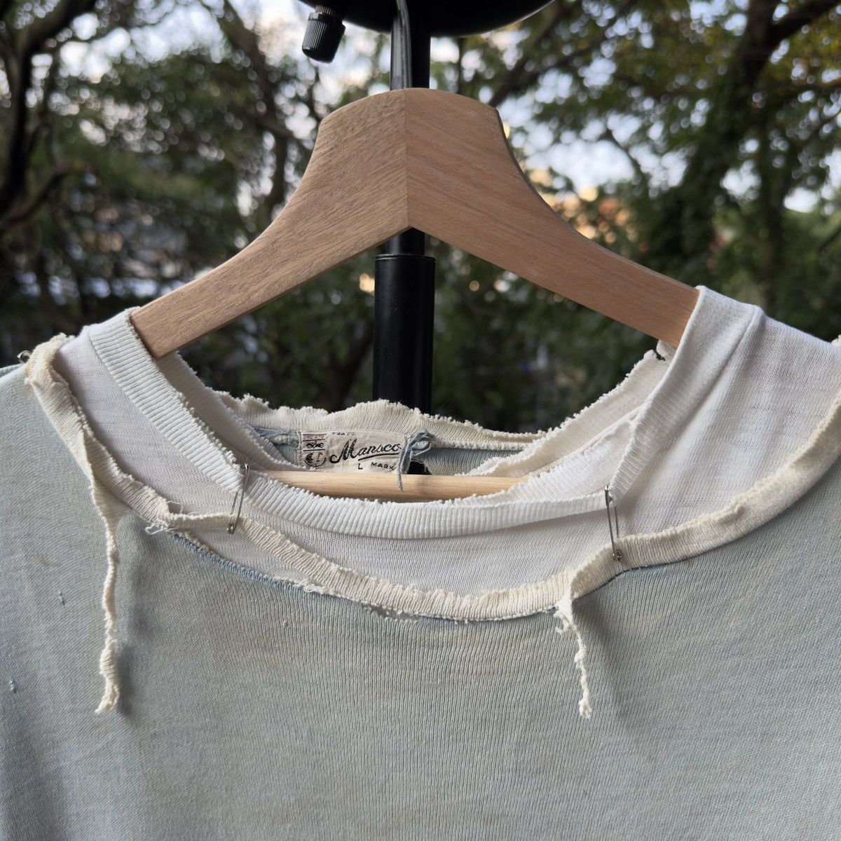 Vintage 40s Thrashed Distressed Safety Pin Pocket Tee ERD Grunge Size US L / EU 52-54 / 3 - 3 Thumbnail