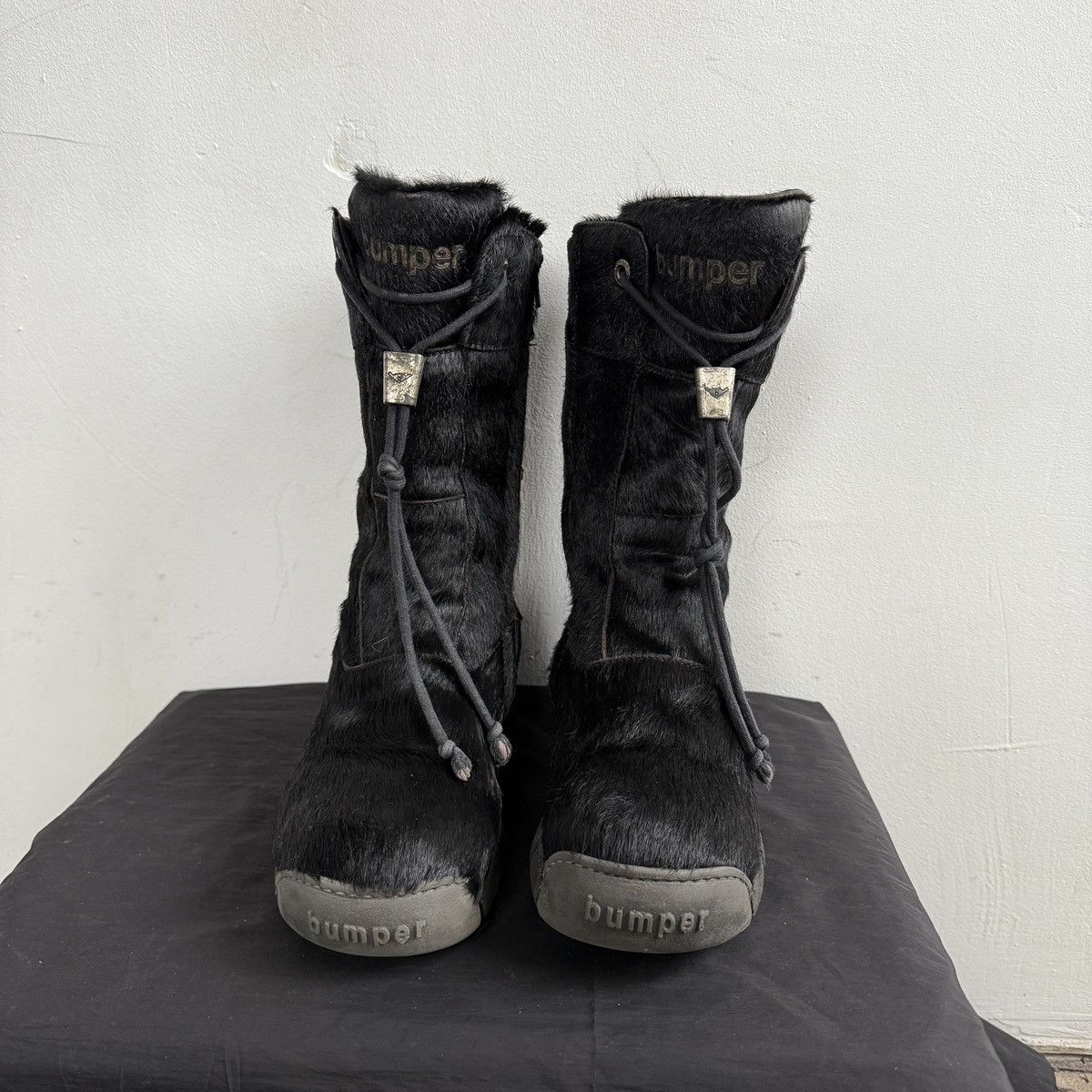 Seditionaries Vintage Bumper Real Pony Fur Lace Up Boots Size US 7.5 / IT 37.5 - 4 Thumbnail