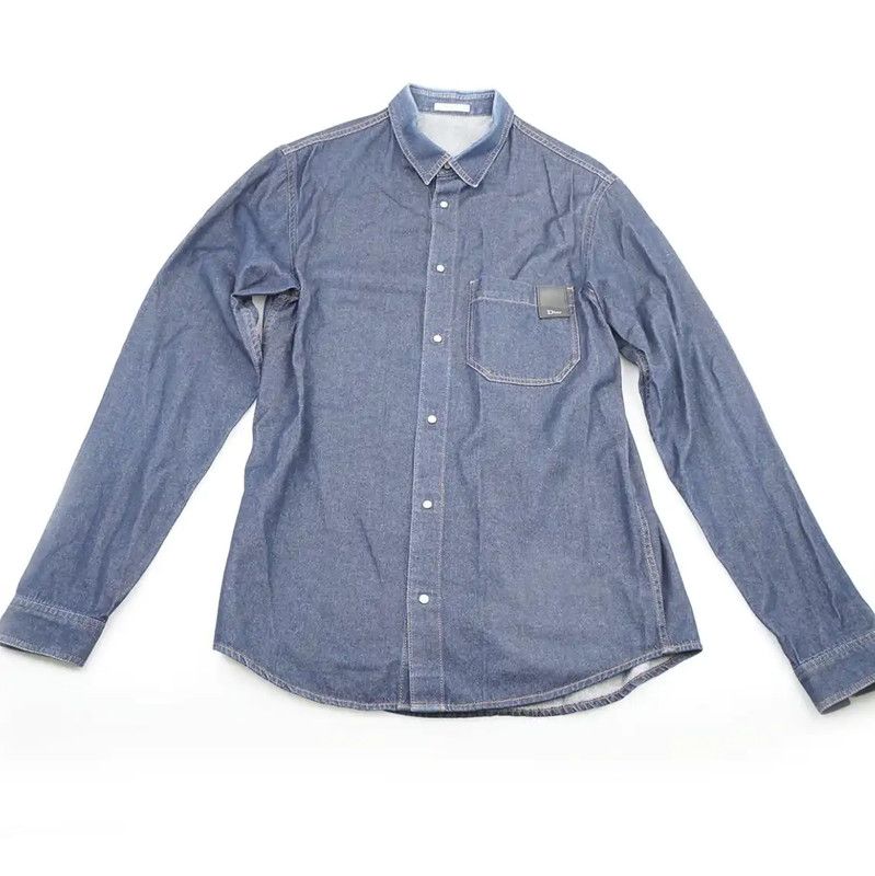 Dior Dior Deep Blue Cotton Long Sleeve Shirt 0089 Size US S / EU 44-46 / 1 - 1 Thumbnail