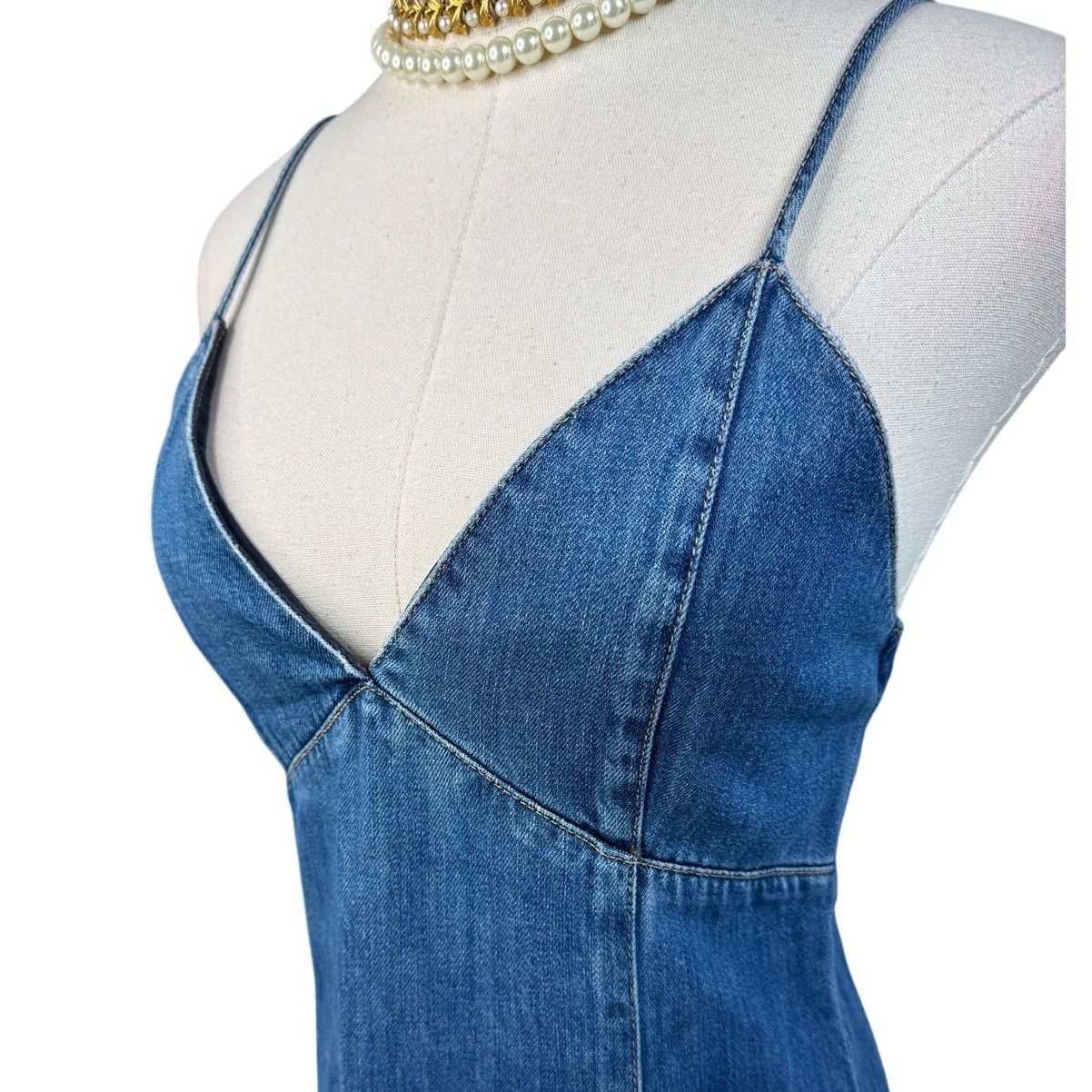 Alice + Olivia Alice + Olivia Julietta Denim Midi Dress blue jean size 2 Size XS / US 0-2 / IT 36-38 - 8 Thumbnail