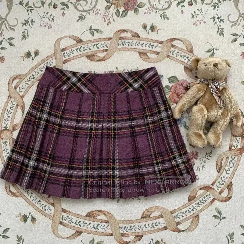 Burberry Burberry Purple Plaid Wool Skirt. Size 23" - 7 Thumbnail