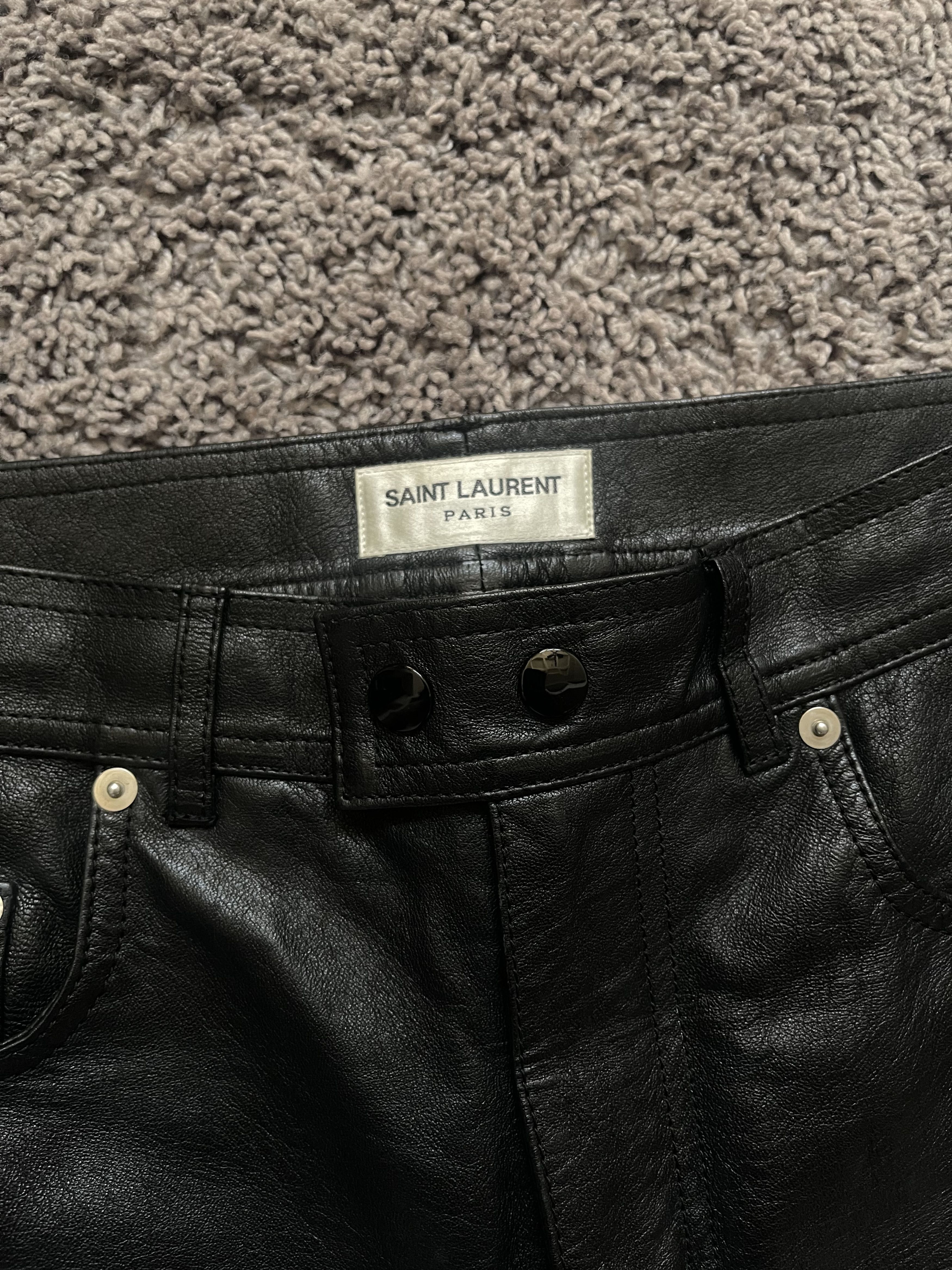 Hedi Slimane Saint Laurent Paris 15AW Multi Zip Leather Pants Size US 28 / EU 44 - 3 Thumbnail